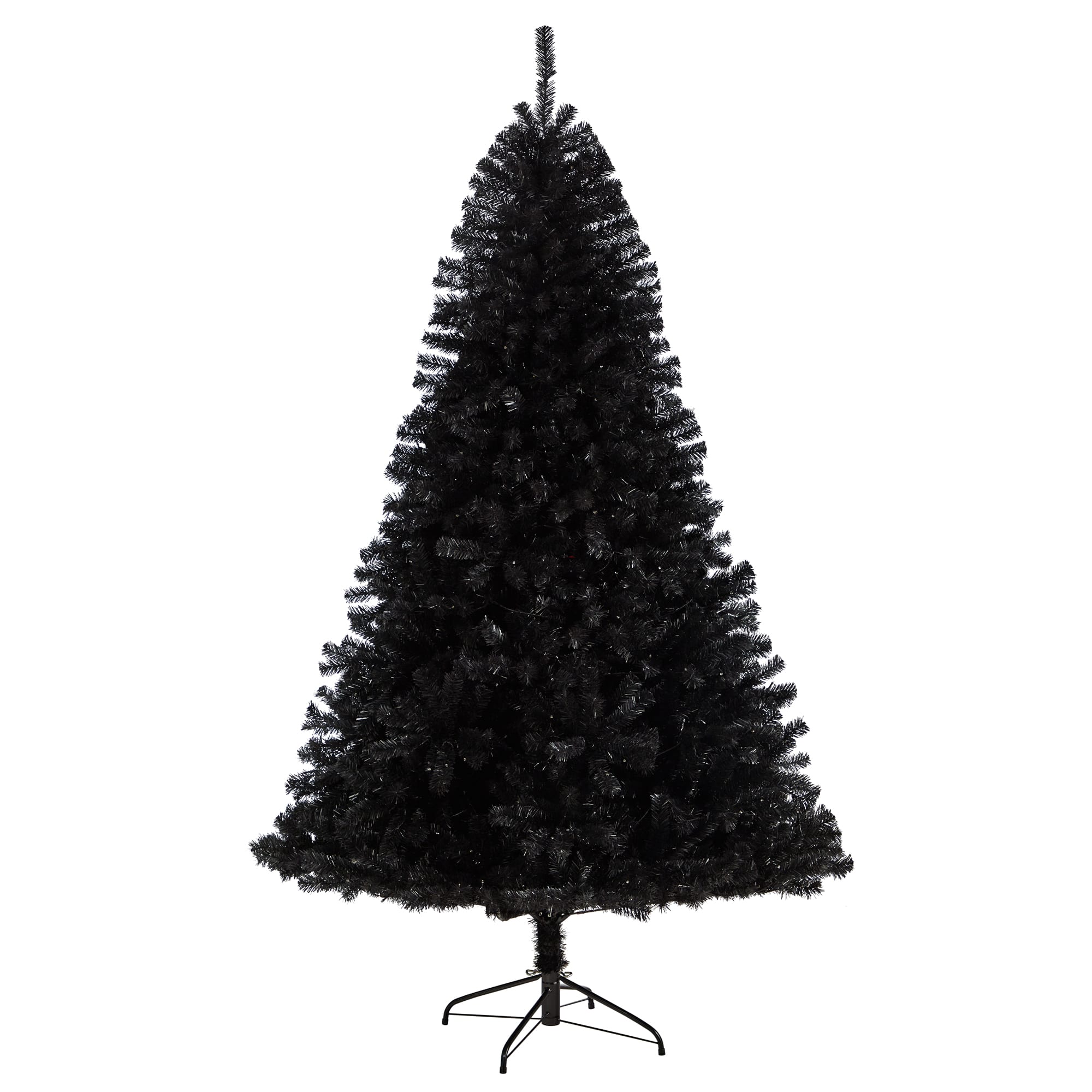 7ft. Pre-Lit Black Artificial Christmas Tree, Clear LED Lights