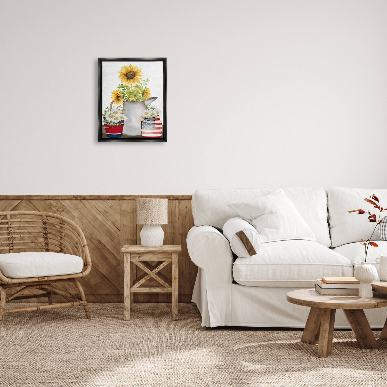 Stupell Industries Americana Flower Bouquets Floater Framed Art