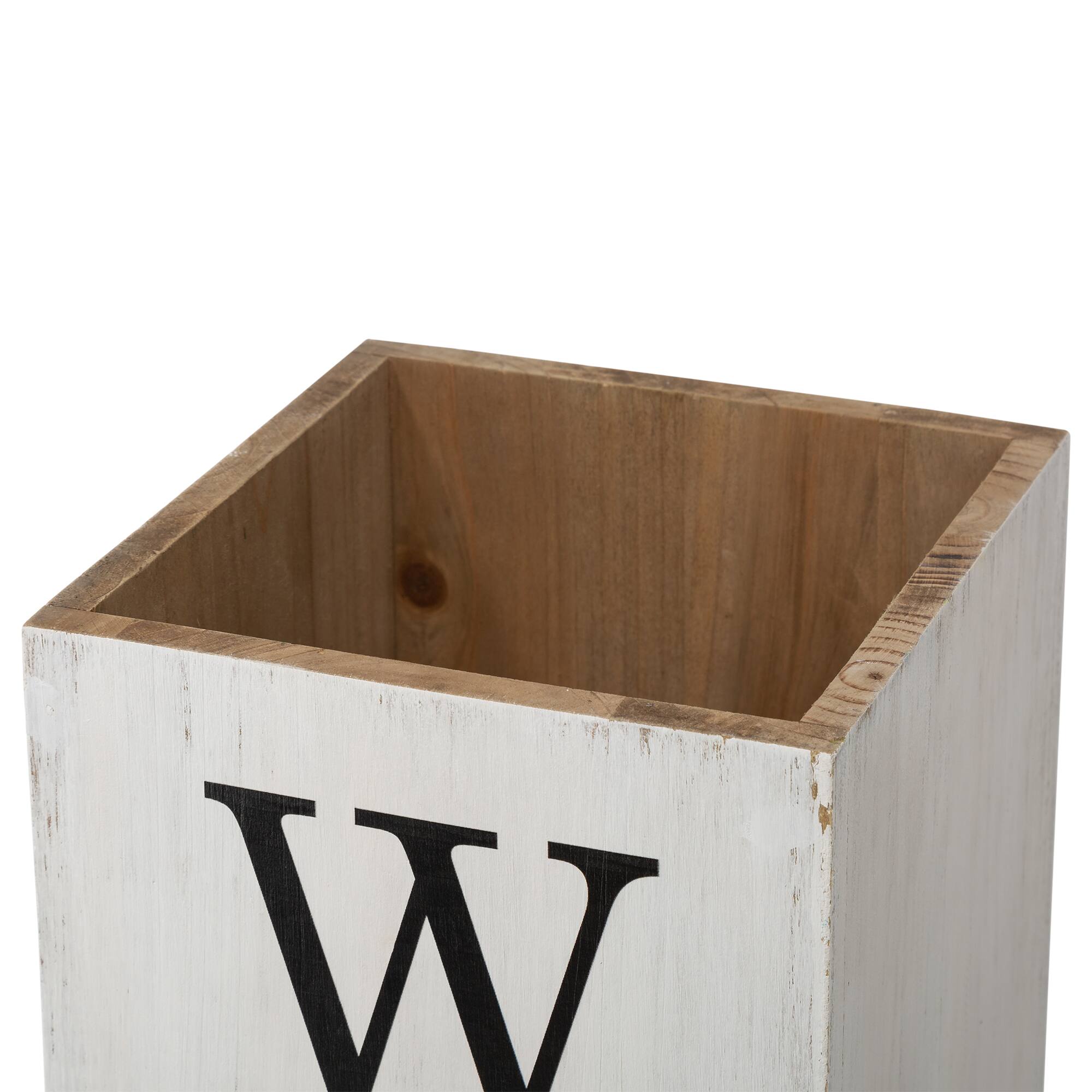 Glitzhome&#xAE; 30&#x22; Double Sided Whitewashed Wooden Porch Vase
