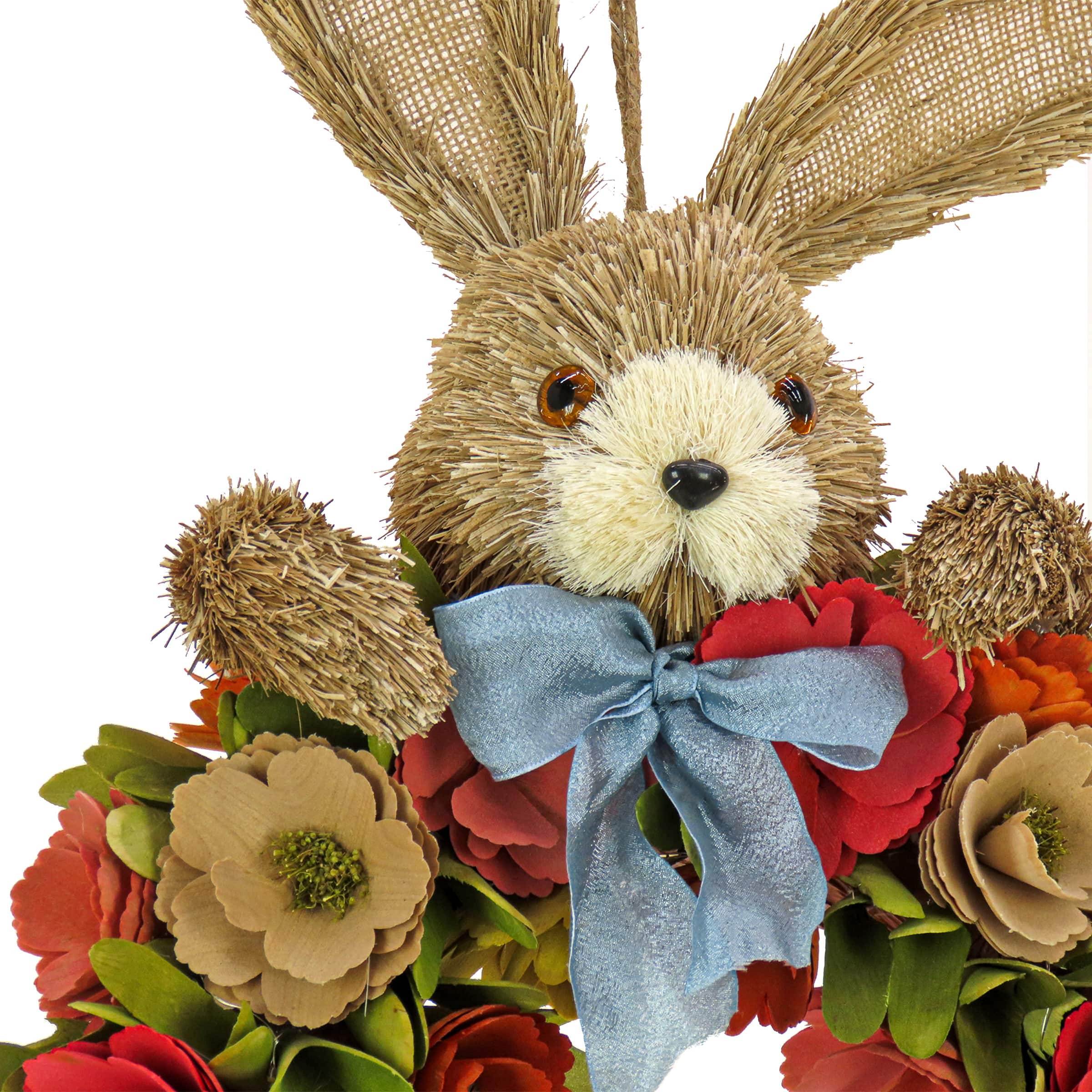 20&#x22; Flower Blooms &#x26; Bunny Wreath