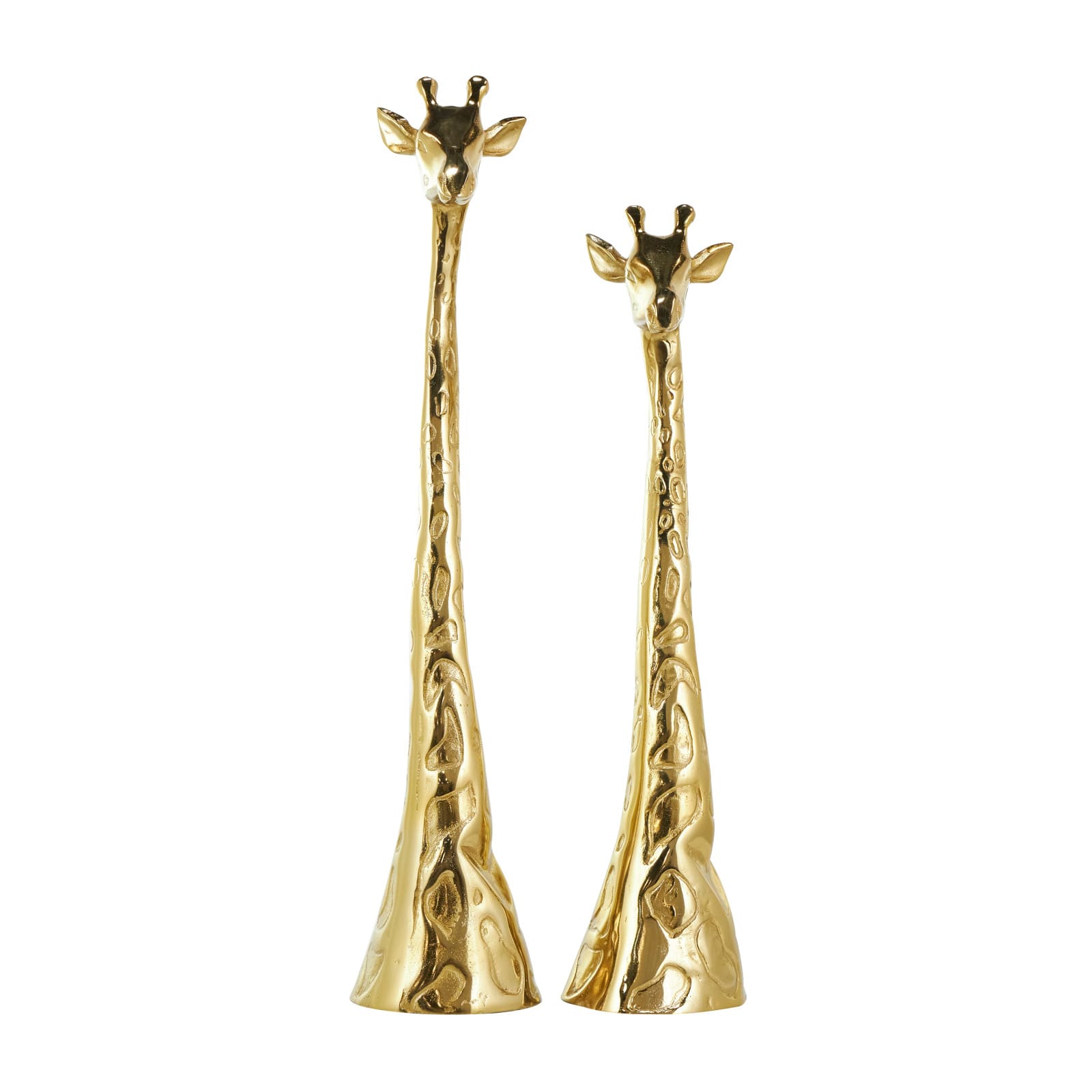 Gold Aluminum Giraffe Sculpture Set