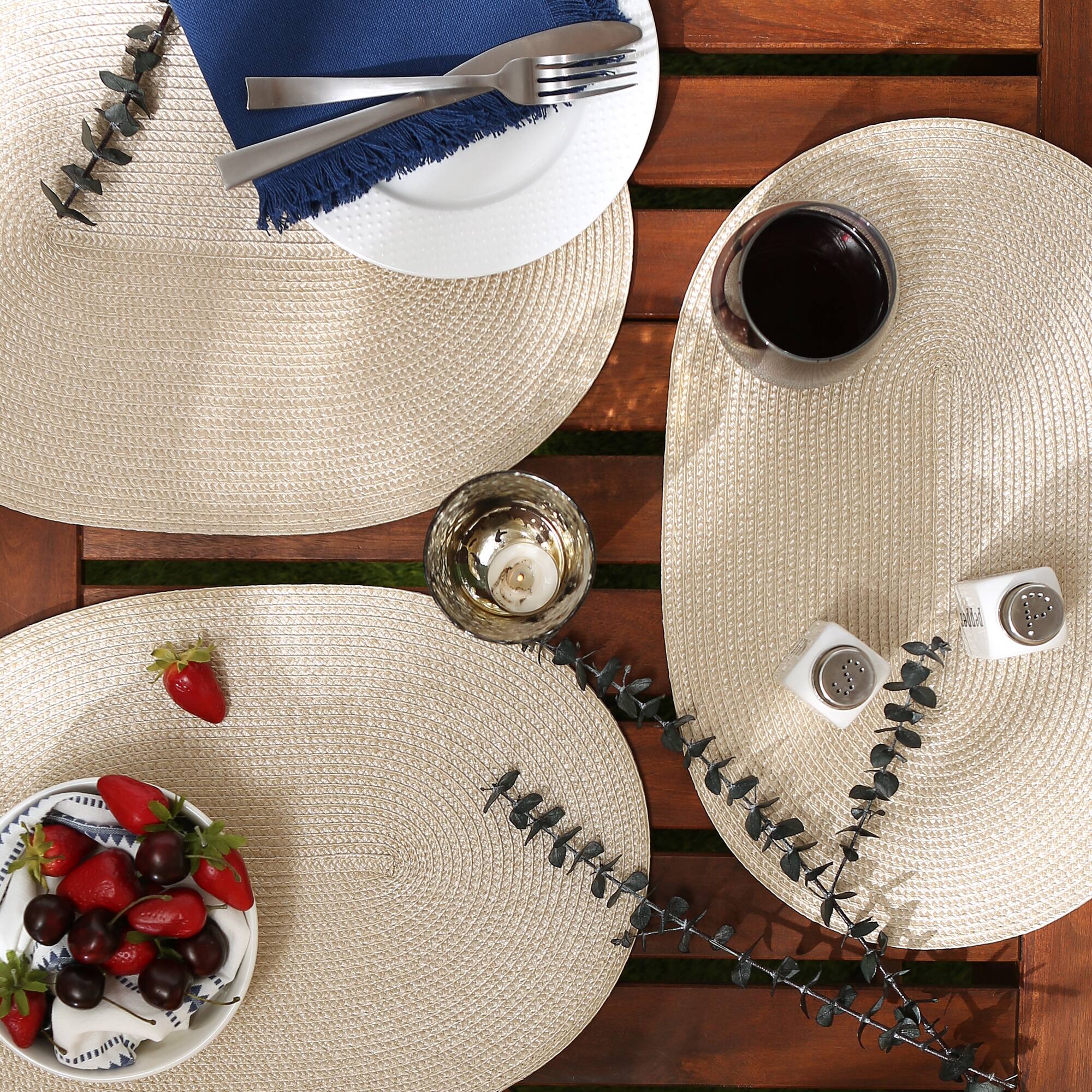 DII&#xAE; Oval Plastic Woven Placemats, 6ct.