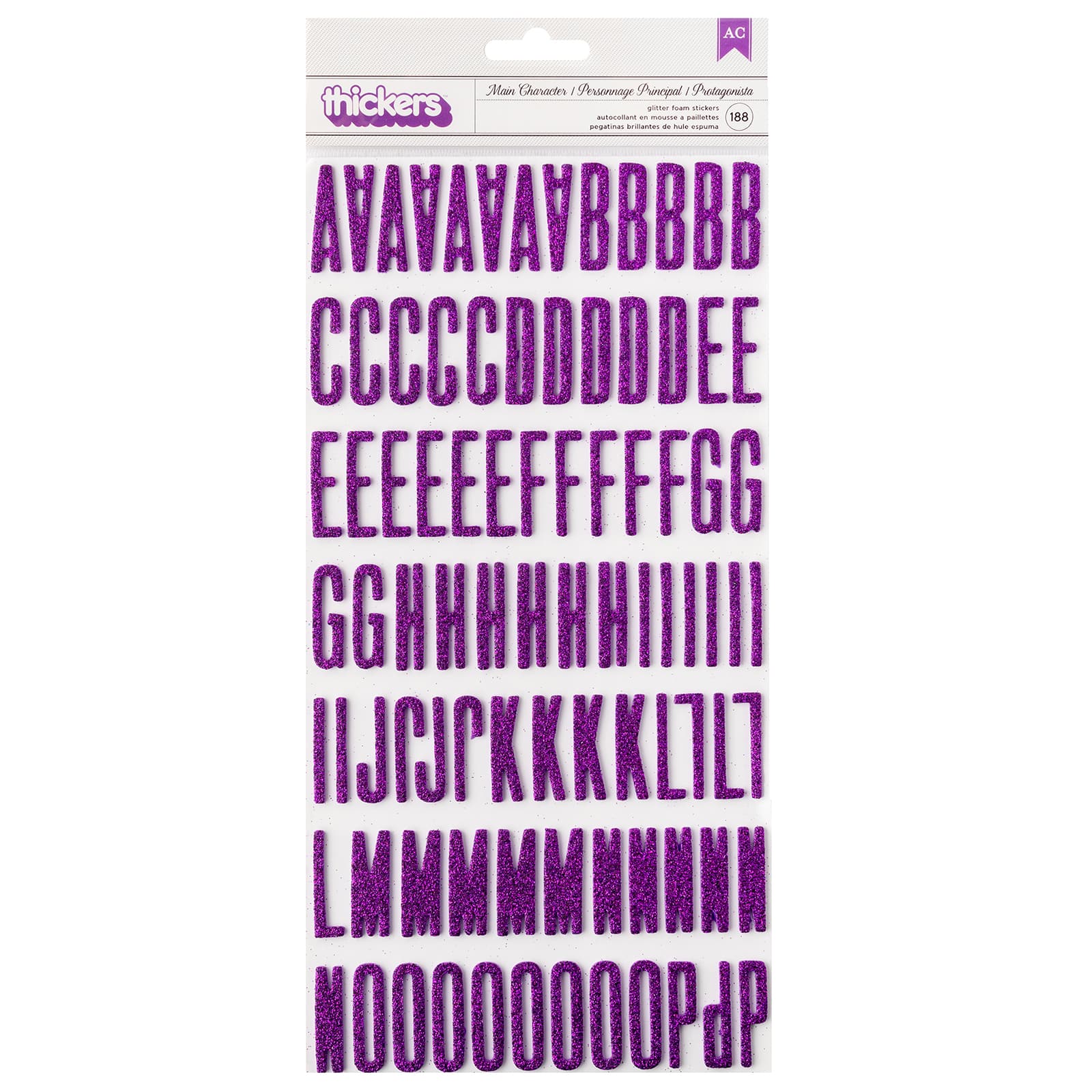 Thickers&#x2122; Main Character Alphabet Glitter Foam Stickers