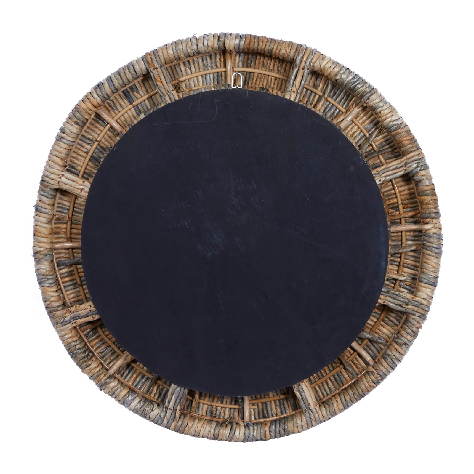 35&#x22; Gray Temper Border Coastal Style Round Wall Mirror