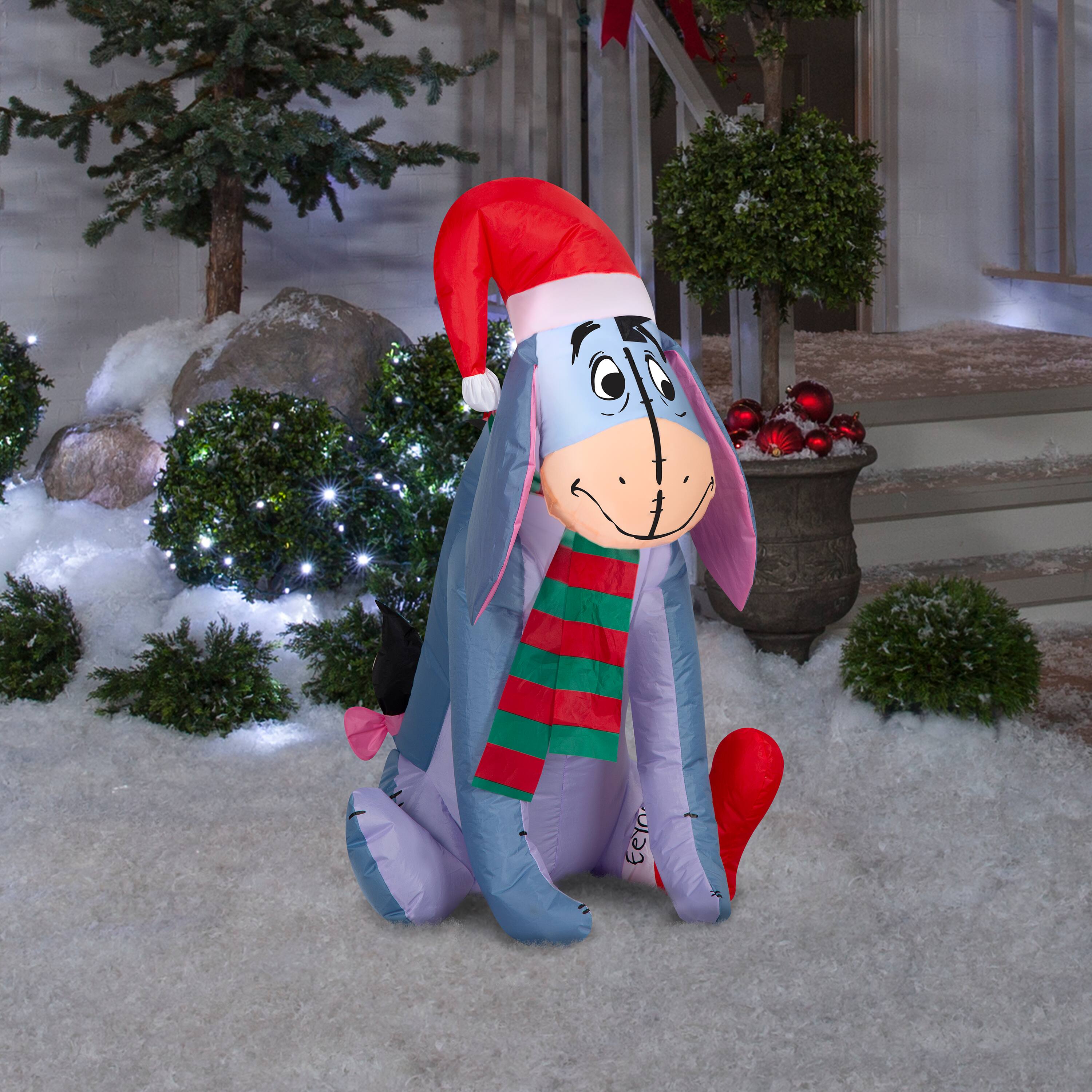 3.5ft. Airblown&#xAE; Inflatable Christmas Eeyore in Santa Hat