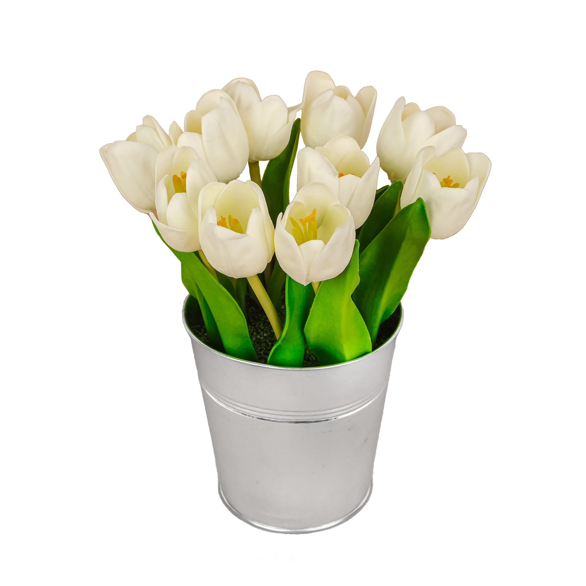 9" Tulip Bouquet in Metal Pot