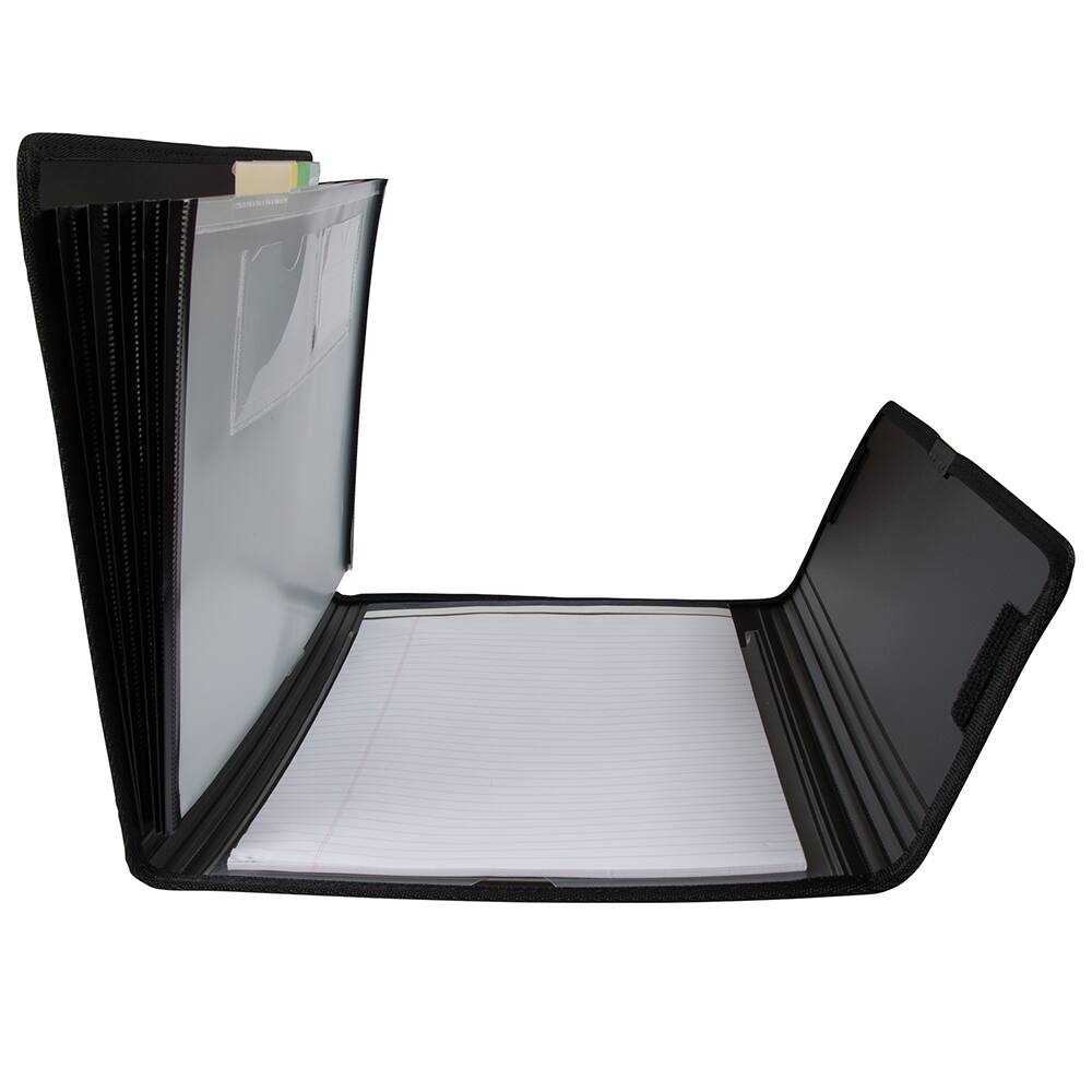 JAM Paper Black Padfolio with Expanding File