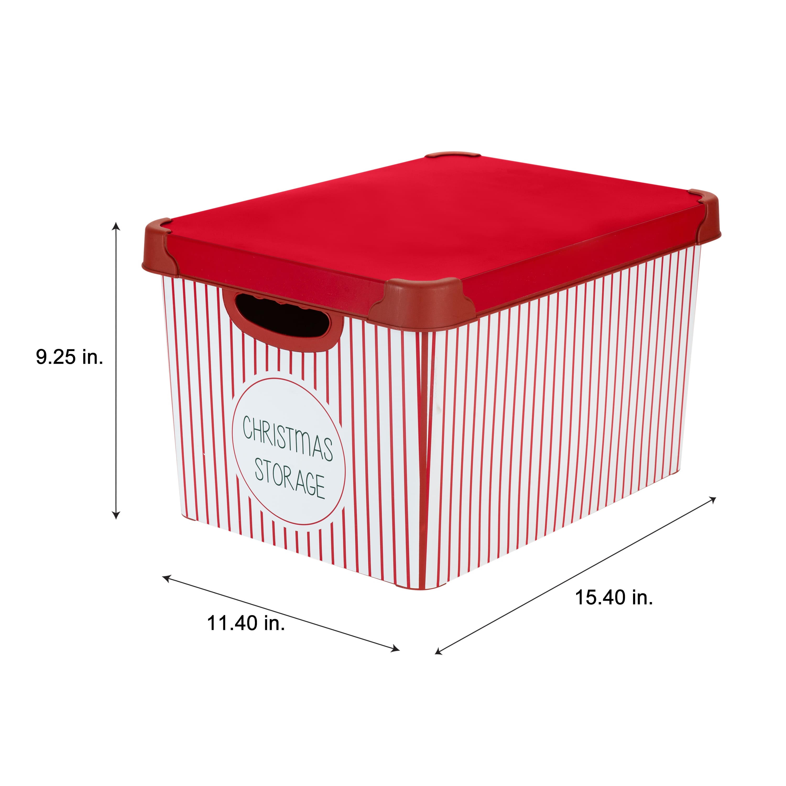 Simplify 15.4&#x22; Christmas 60 Ornament Storage Tote Bin with Straps