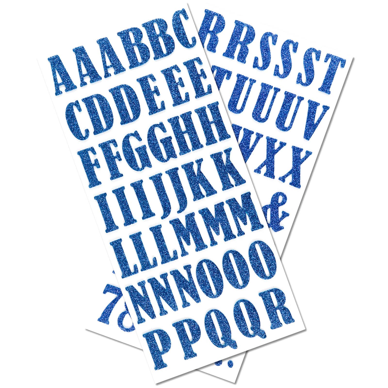 12 Pack: Royal Blue Bernhard Condensed Glitter Alphabet Stickers by Recollections™