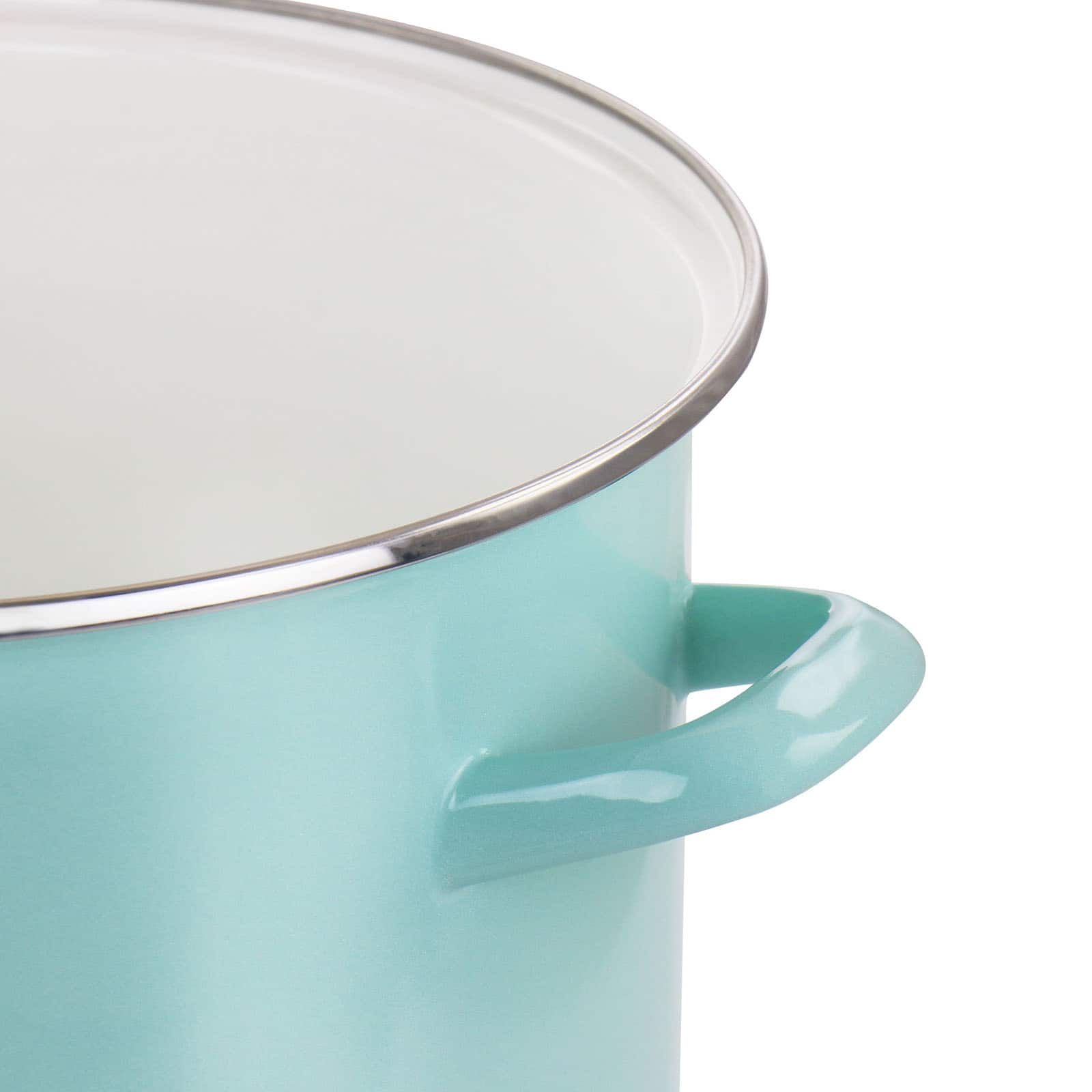 Martha Stewart 12 Quart Enamel On Steel Stock Pot With Glass Lid In Martha  Blue : Target