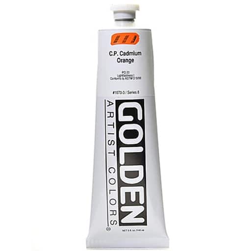 Golden Heavy Body Acrylic Paint, 5 oz in 1070 C.p. Cadmium Orange