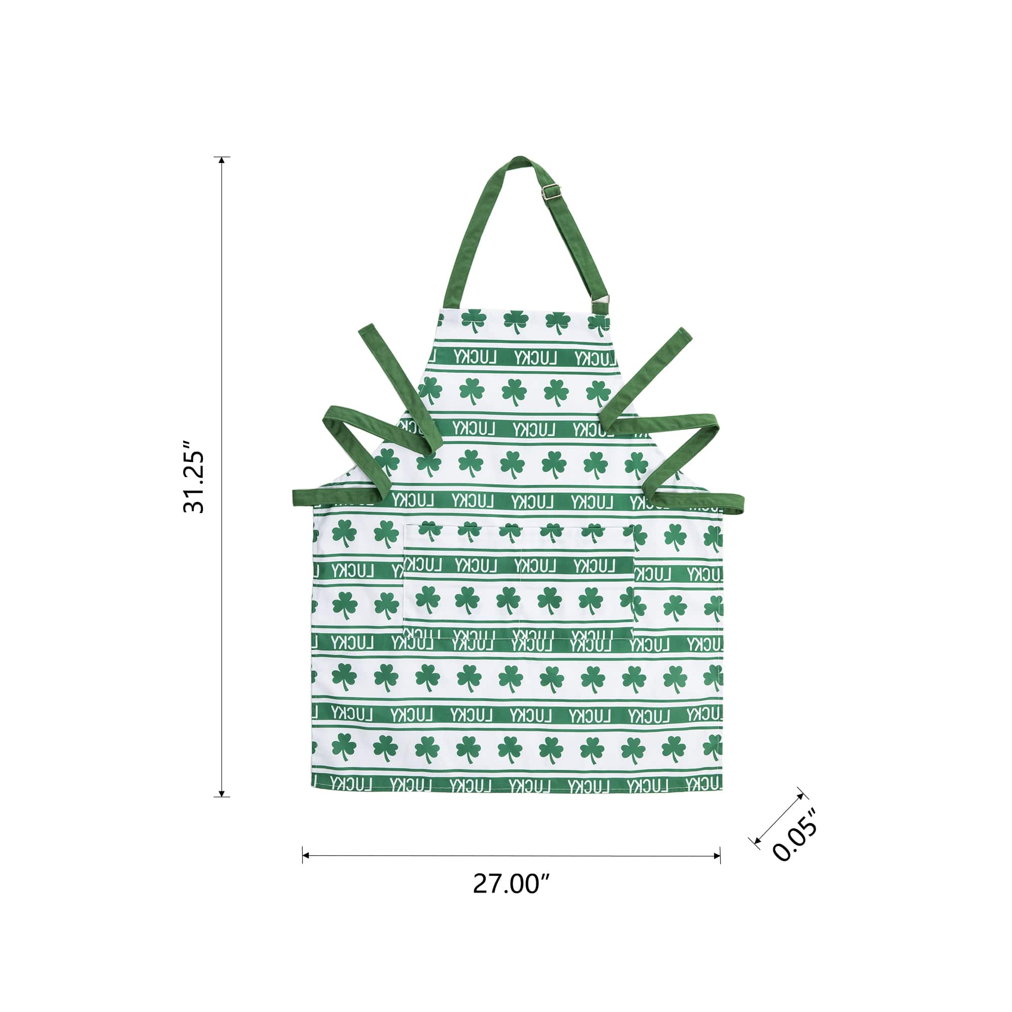 Glitzhome&#xAE; 31.25&#x22; St. Patrick&#x27;s Shamrocks Apron