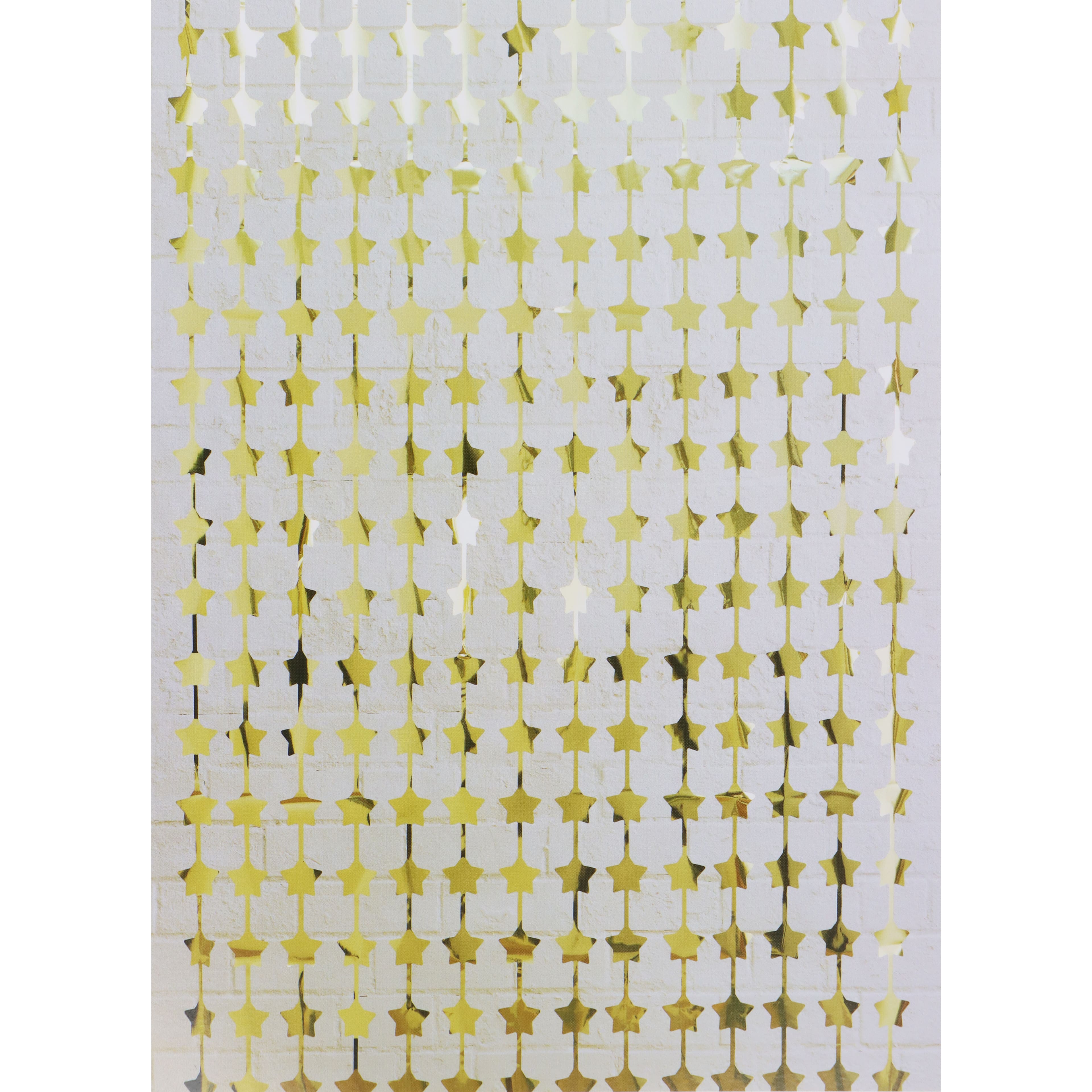 12 Pack: 6.25 ft. Gold Star Fringe Curtain by Celebrate It™