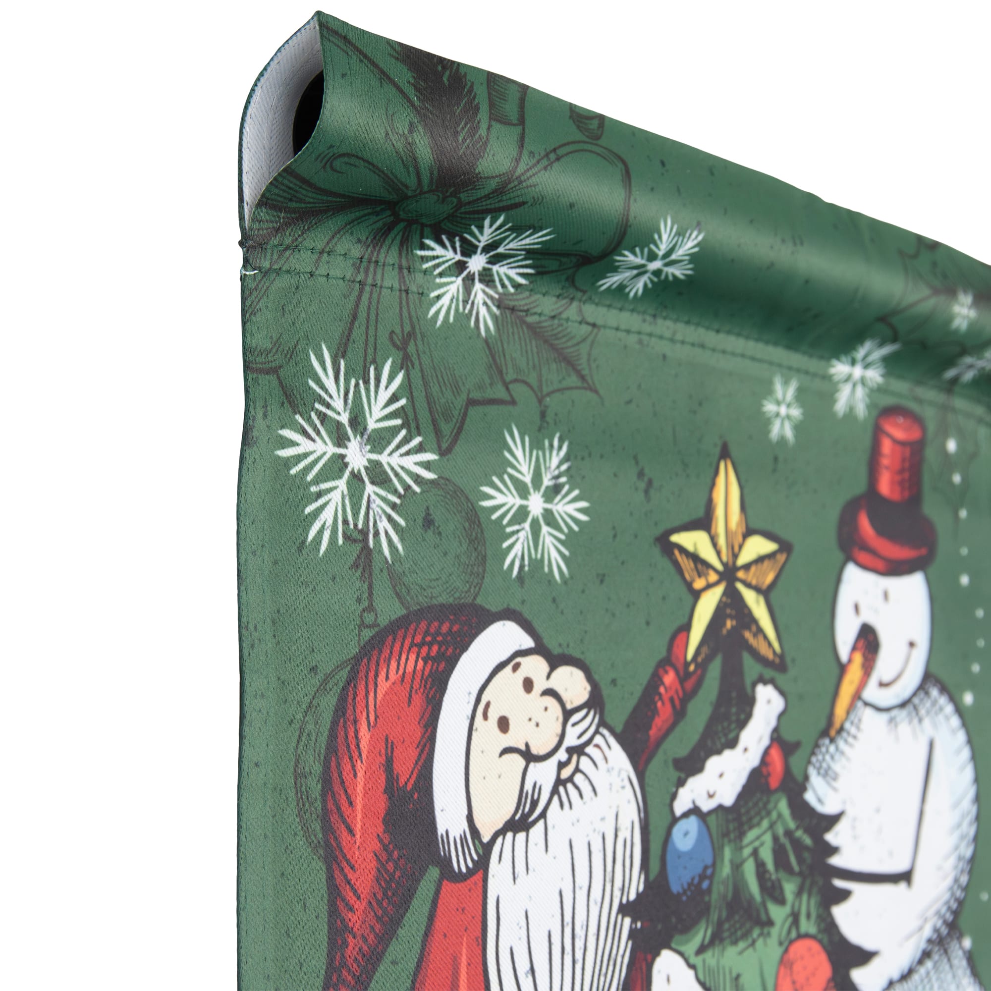 Merry Christmas Santa and Snowman Outside House Flag 28" x 40"