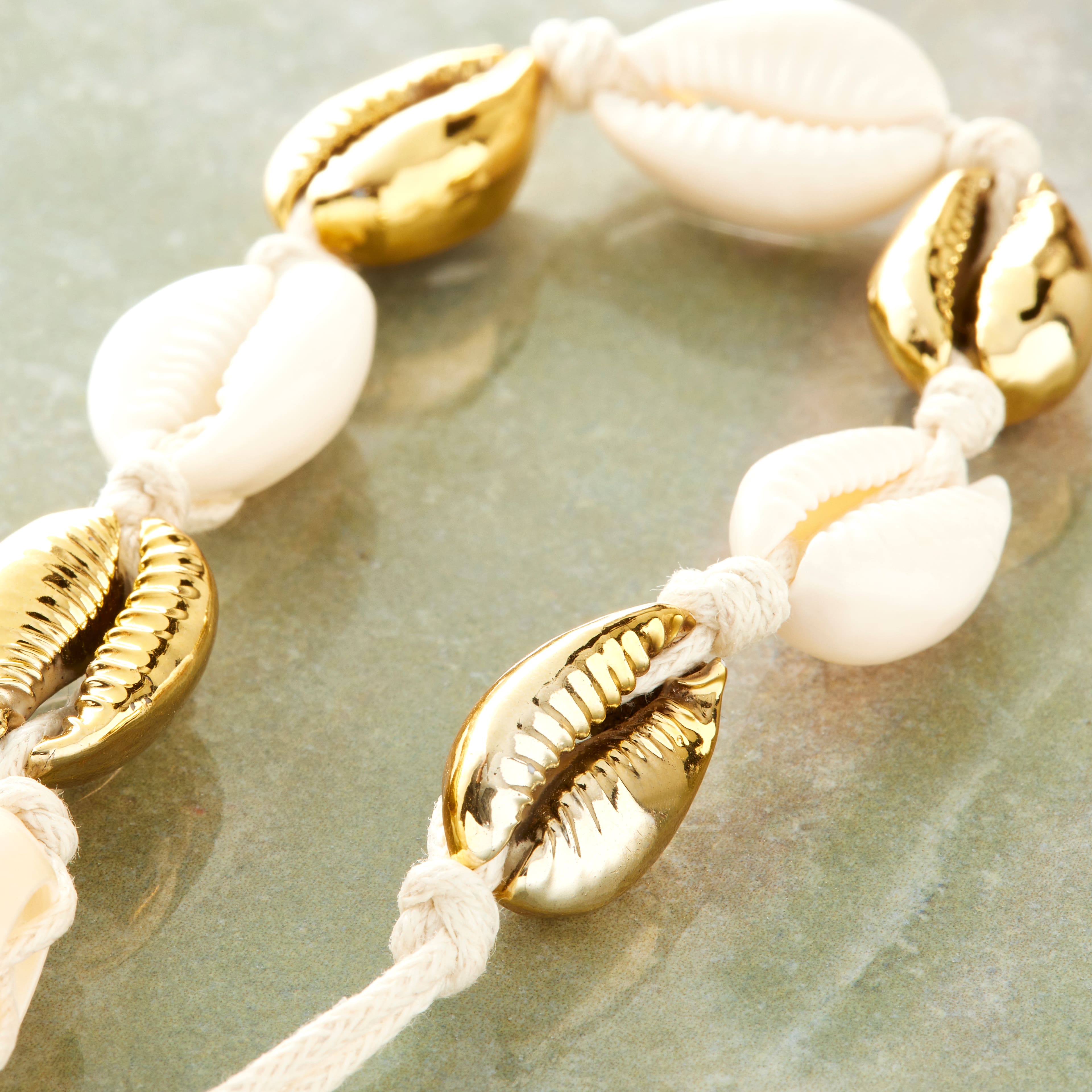 12 Pack: Gold & Natural Shell Beads by Bead Landing™