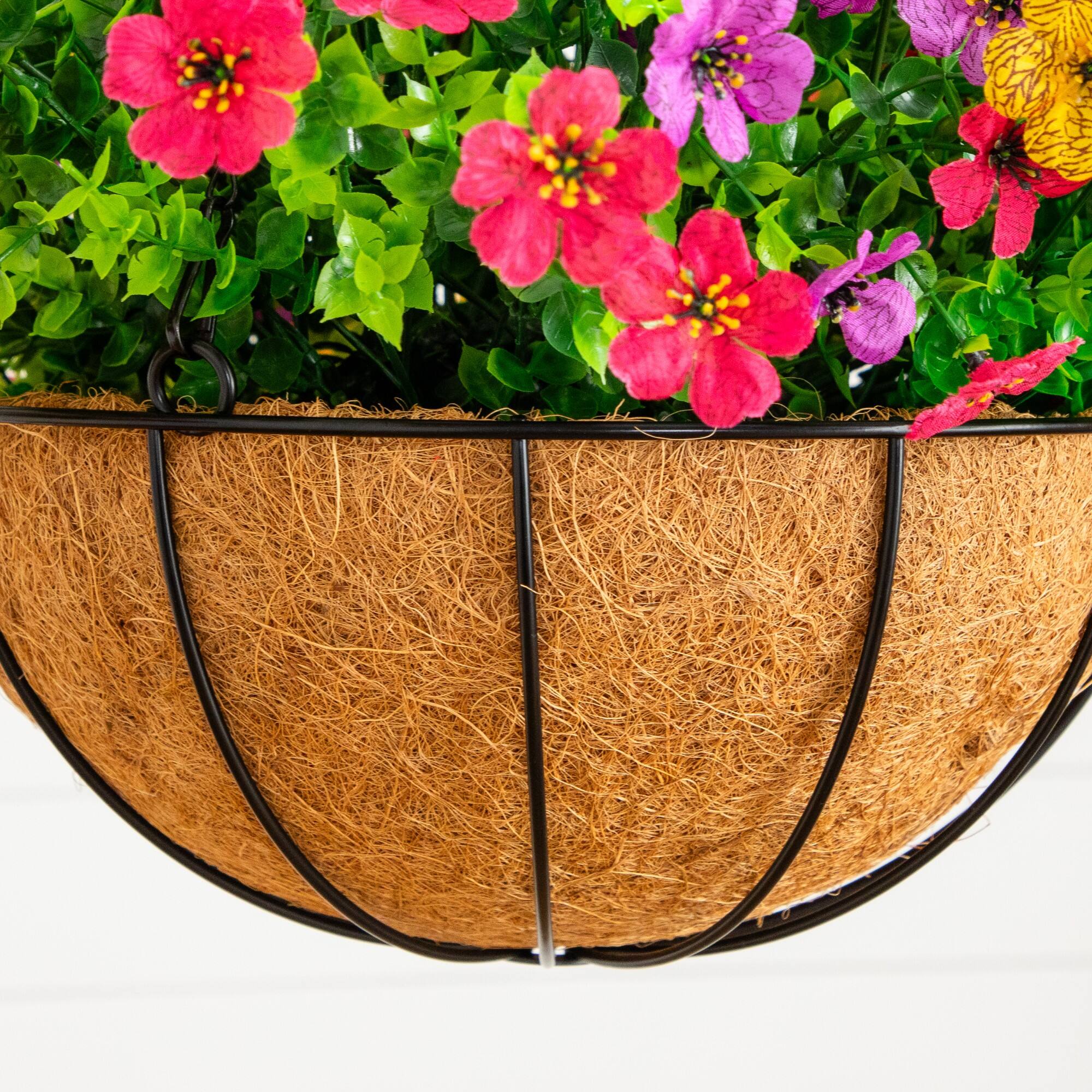 24" UV Resistant Artificial Daisy Hanging Basket DIY Kit