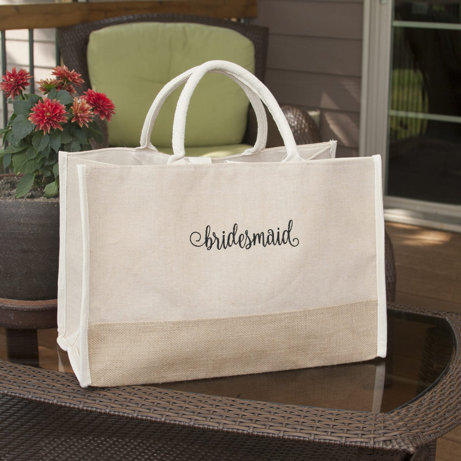 Hortense B. Hewitt Co. Bridesmaid Natural Jute Tote Bag