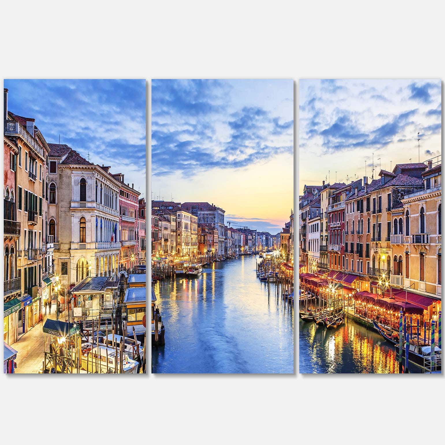 Designart - Grand Canal Panorama - Landscape Photography Canvas Print