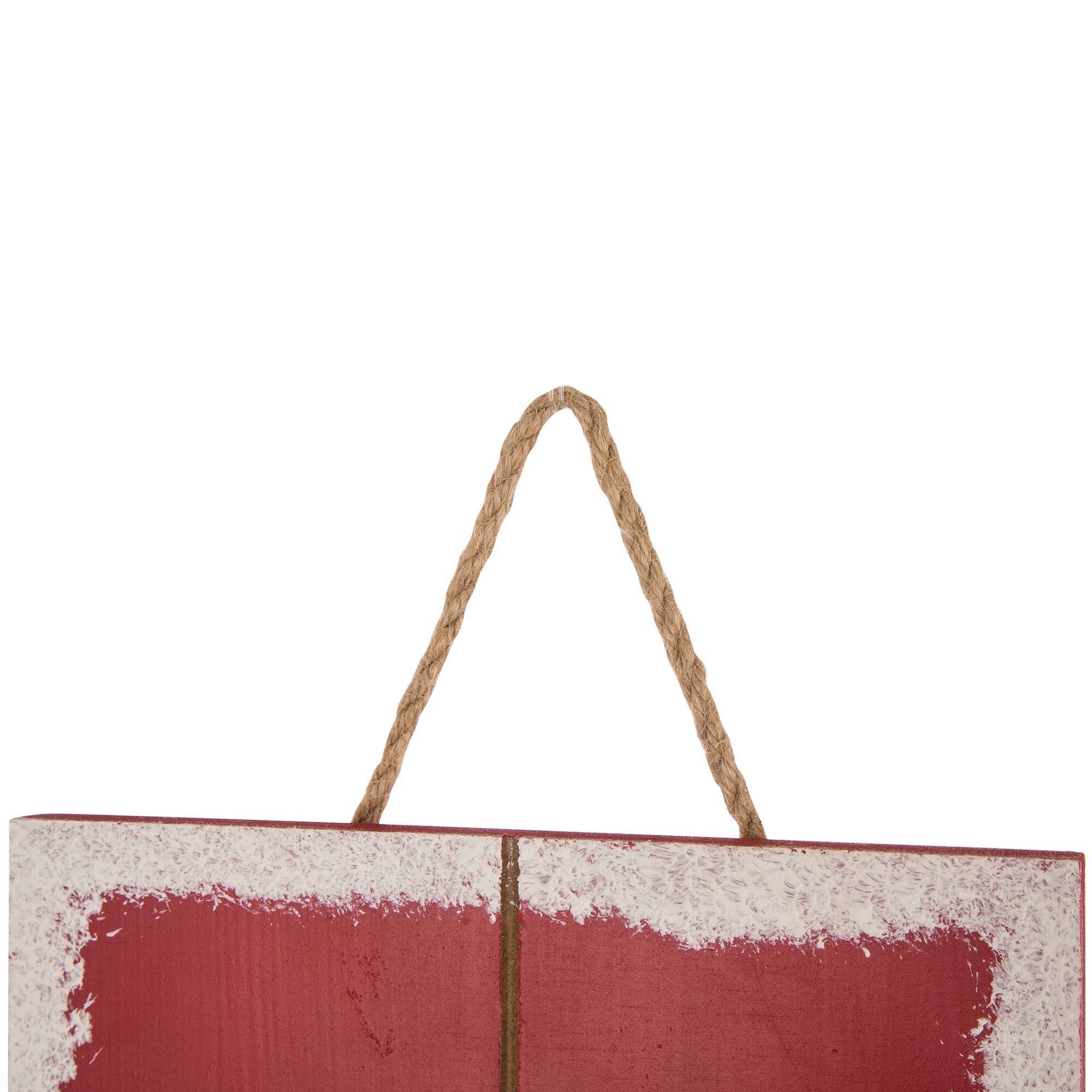 Glitzhome® 3.5ft. Wooden Believe Santa Porch Sign