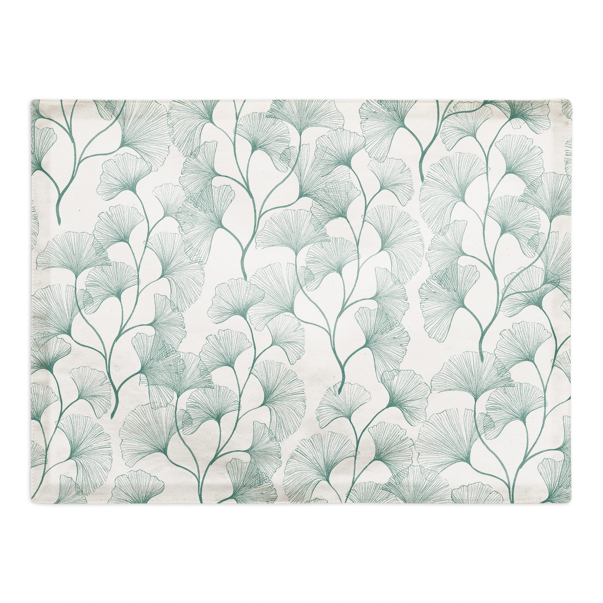 18" Teal Gingko Poly Twill Placemat