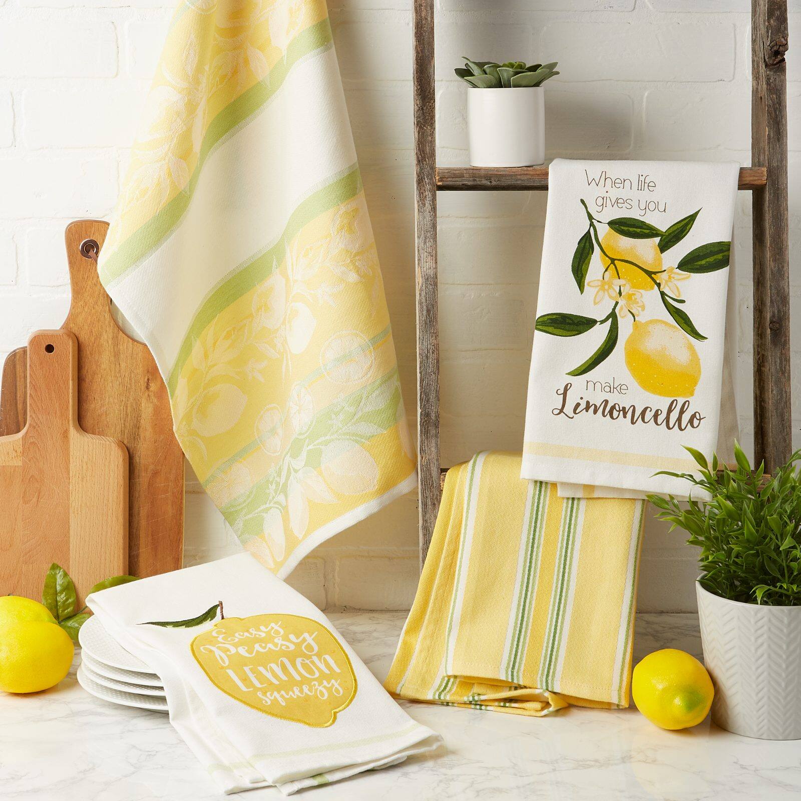 DII&#xAE; Lemon Bliss Kitchen Textiles Dishtowel Set