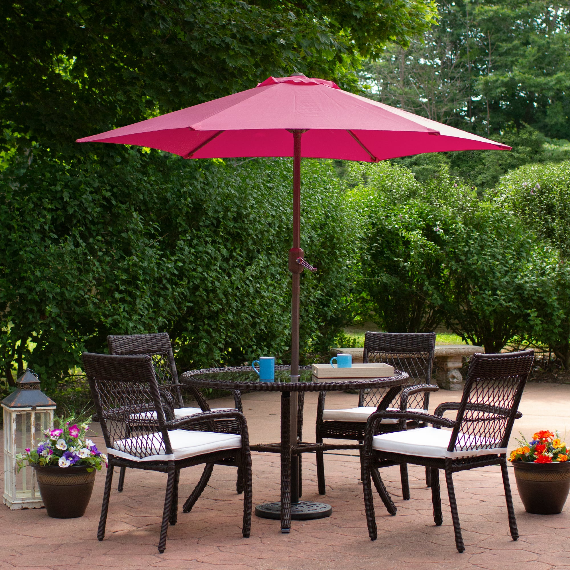7.5ft. Outdoor Patio Market Umbrella with Hand Crank