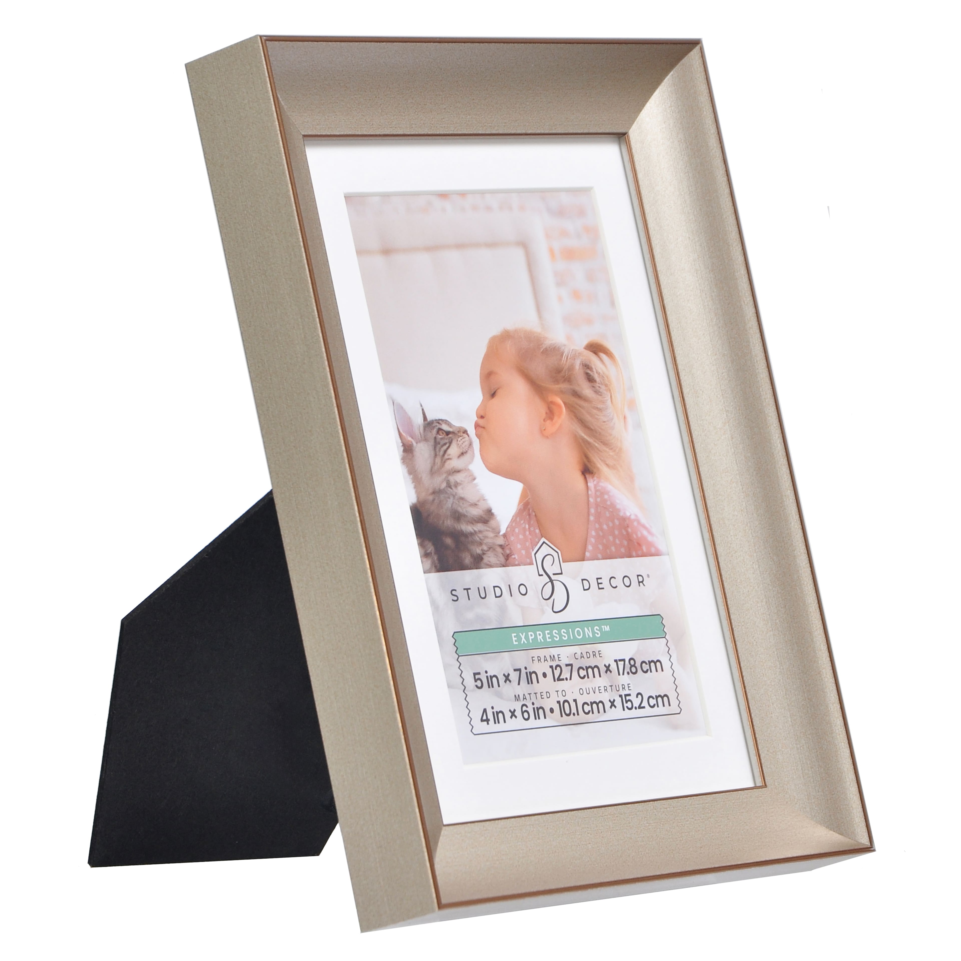 Expressions&#x2122; Narrow Champagne Frame with Mat by Studio D&#xE9;cor&#xAE;