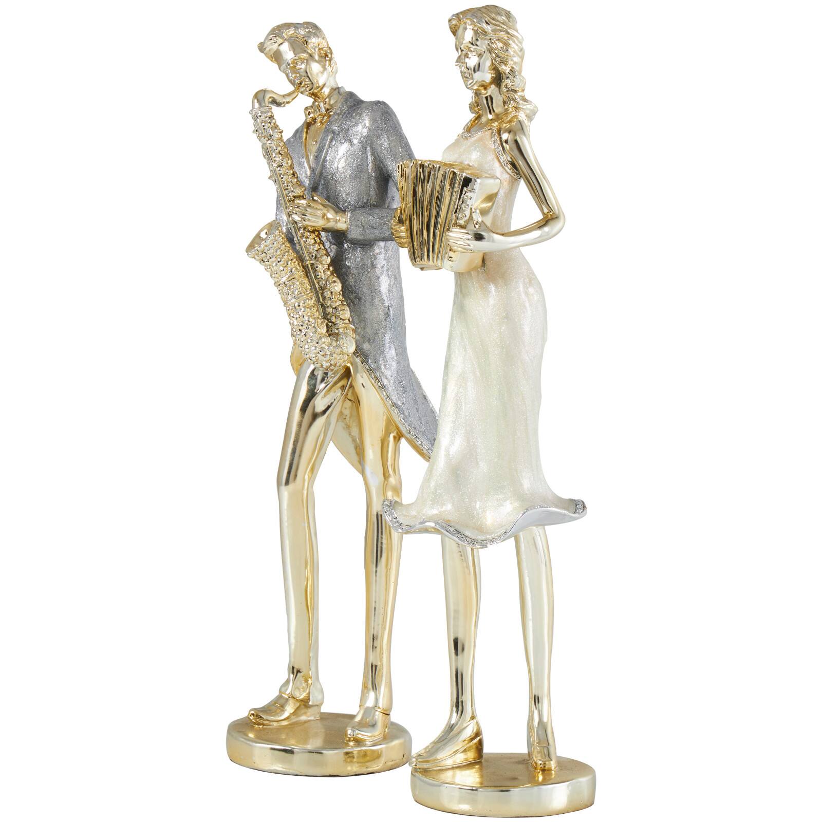 14&#x22; Gold Musician Sculpture Set