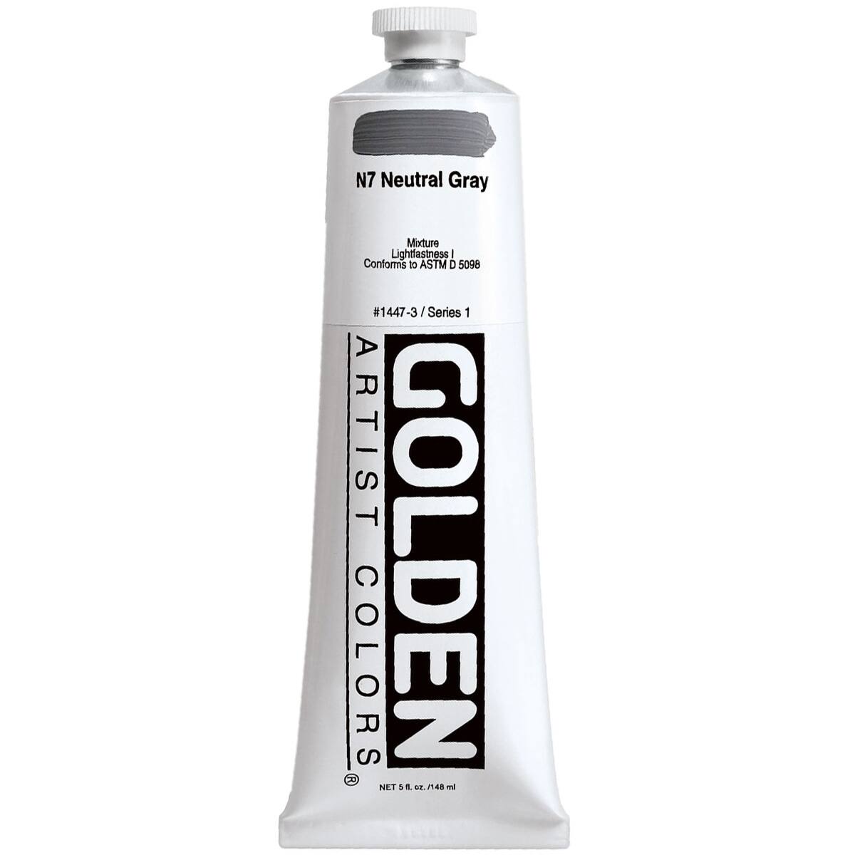 Golden Heavy Body Acrylic Paint, 5 oz in 1447 N7 Neutral Gray