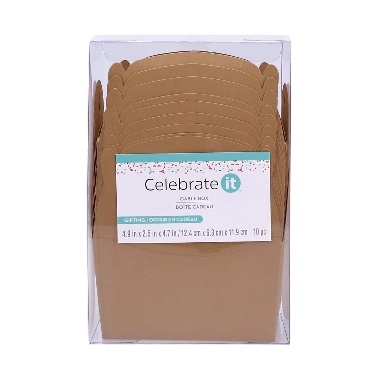 12 Packs: 10 ct. (120 total) Kraft Gable Boxes by Celebrate It&#x2122;