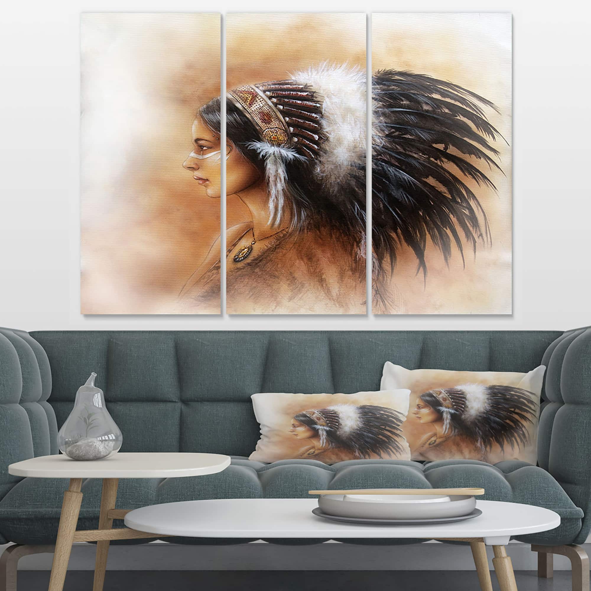 Designart - Indian Woman in Traditional Clothing - Indian Canvas Artwork