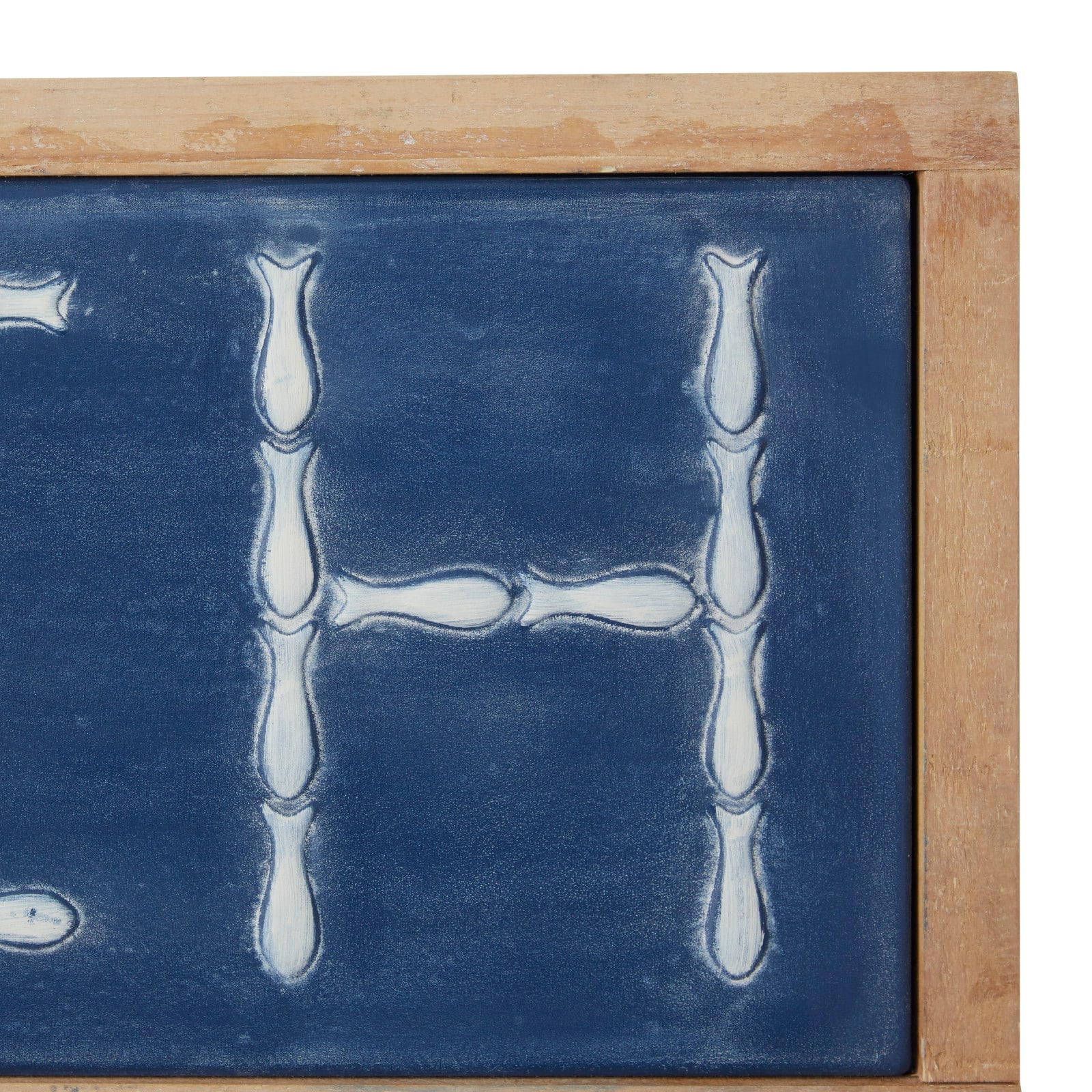 White Metal Coastal Wall Decor, 12&#x22; x 34&#x22; x 1&#x22;