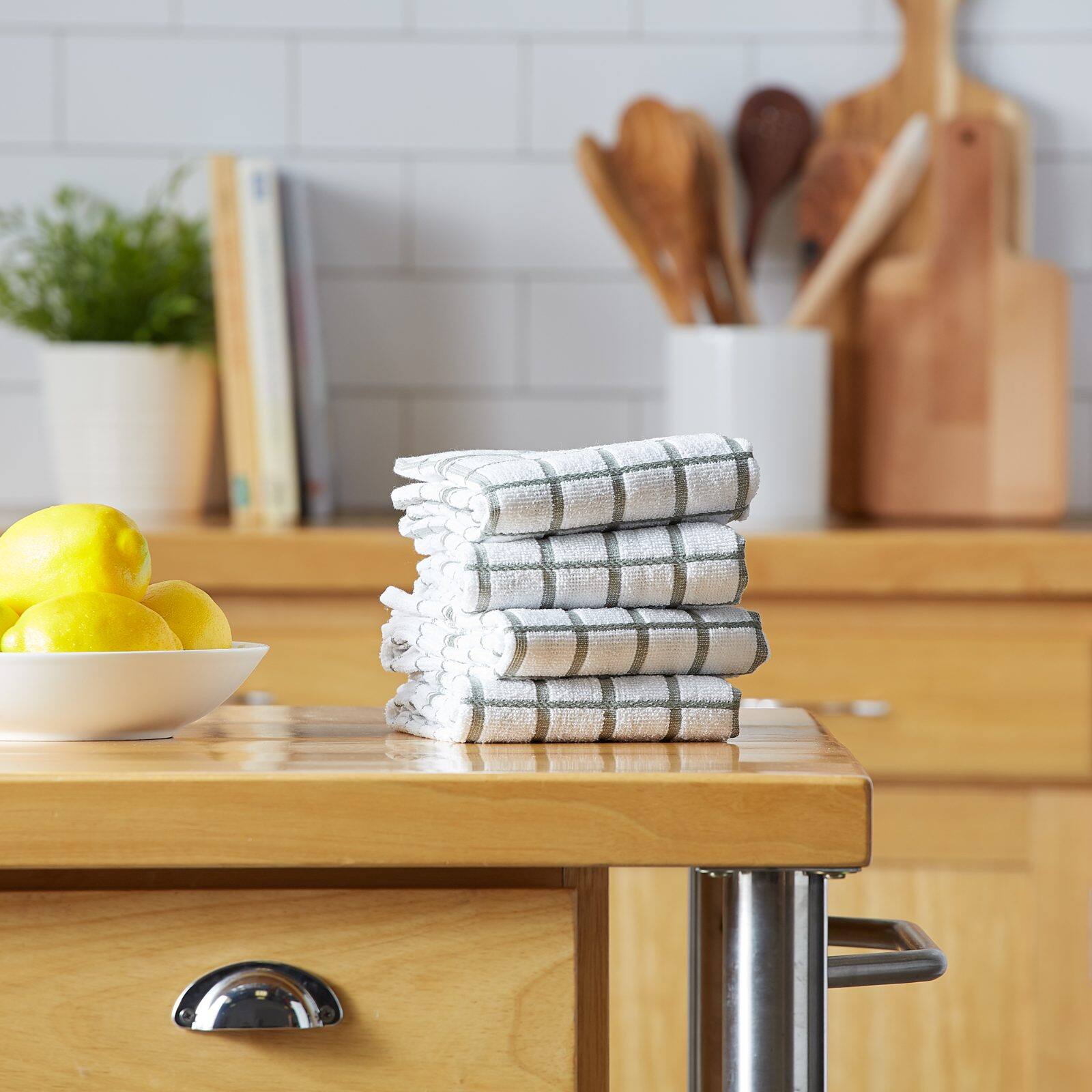 DII® Artichoke Windowpane Terry Dishtowels, 4ct.