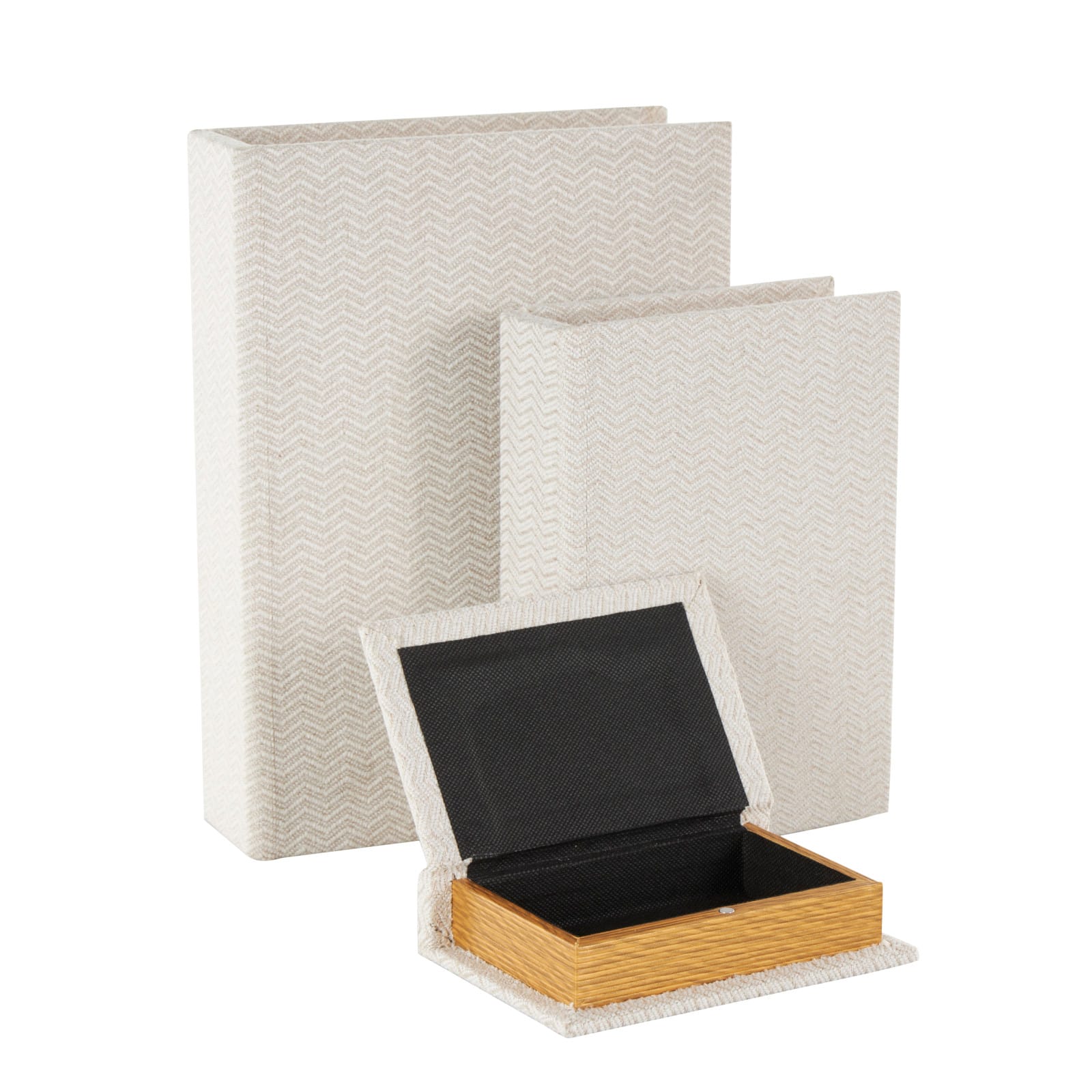 Cream Fabric Storage Book Box Set