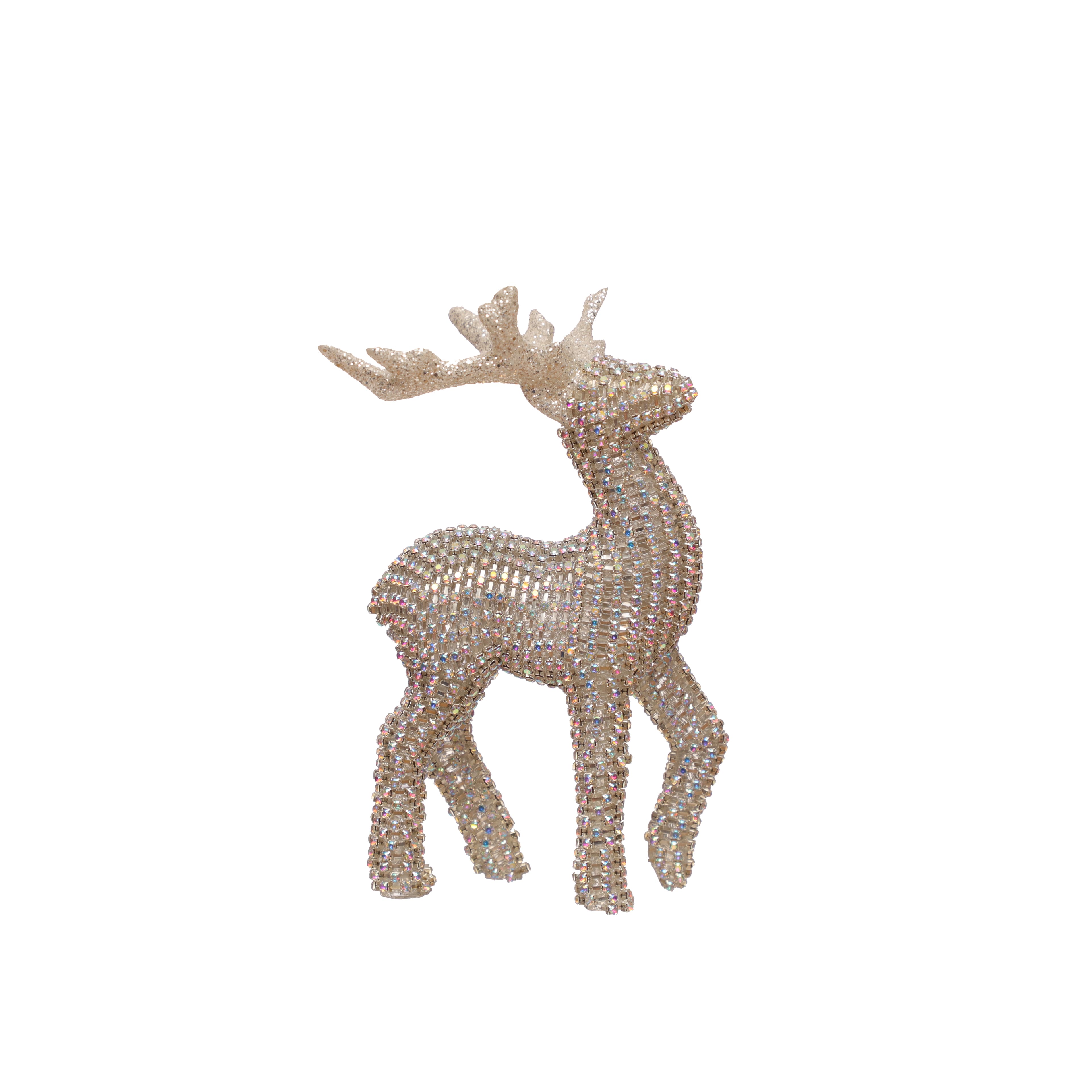 7&#x22; Gold Glitter &#x26; Crystal Standing Reindeer Tabletop D&#xE9;cor by Ashland&#xAE;