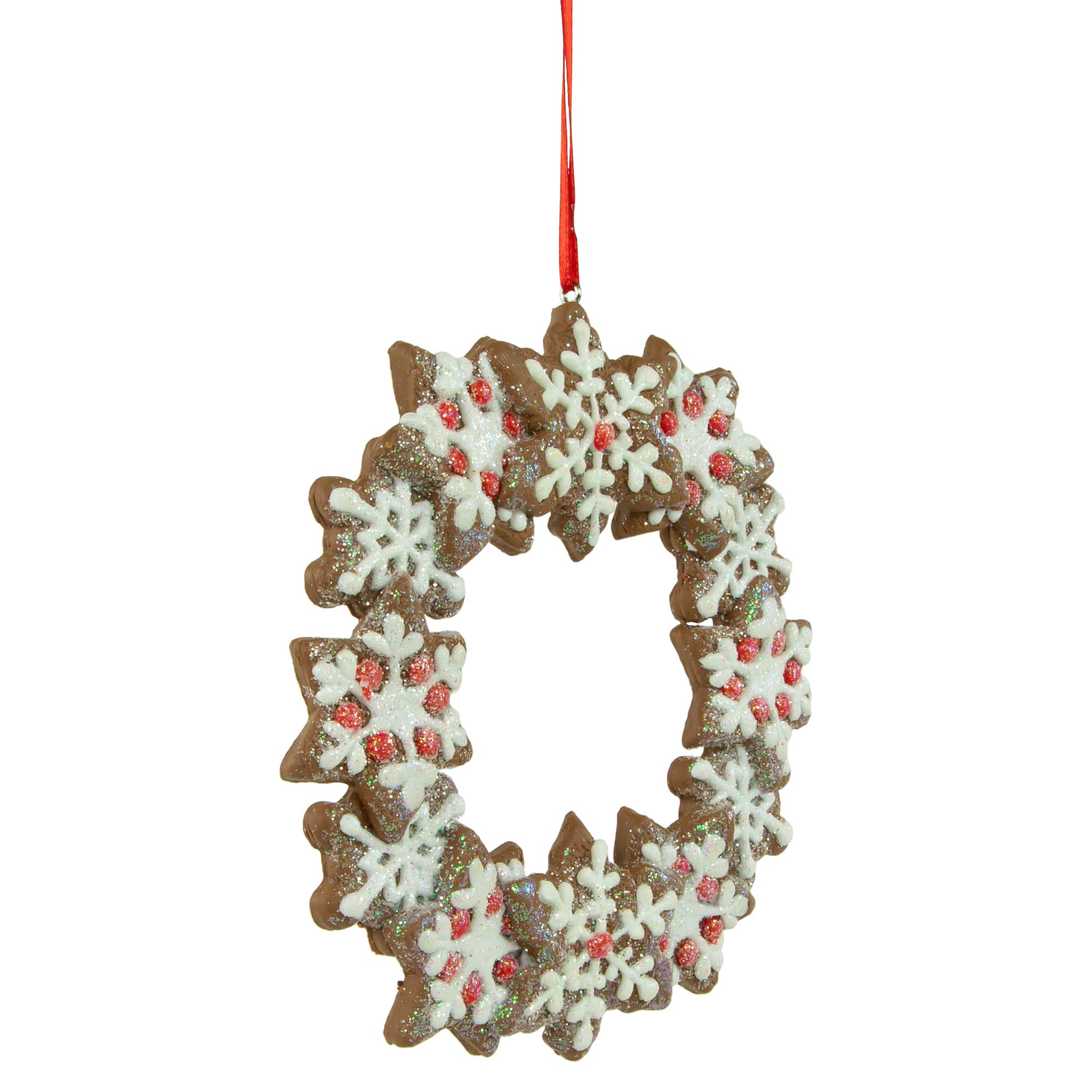 5&#x22; Gingerbread Snowflake Wreath Ornament
