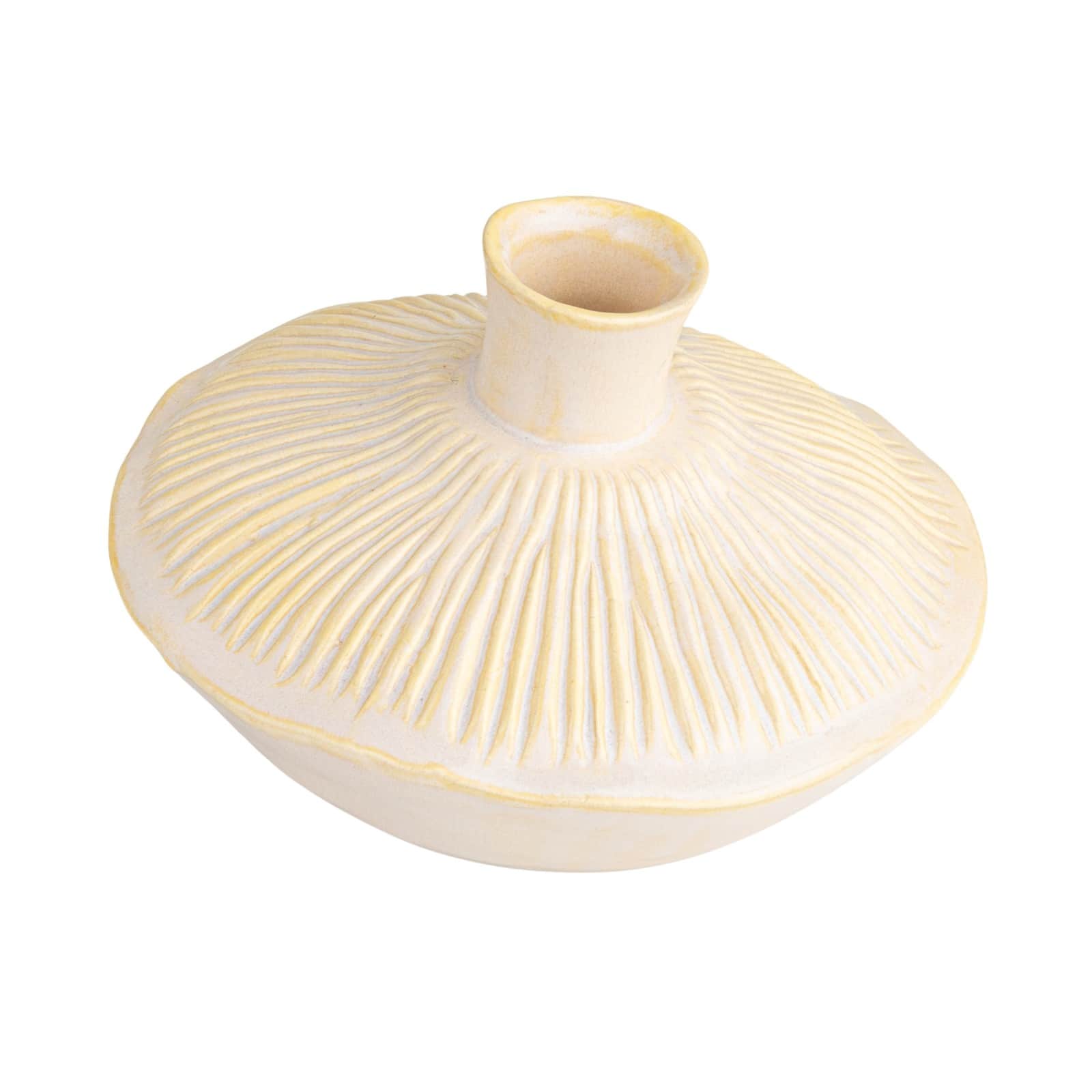 Hello Honey&#xAE; 7&#x22; Long Cream Stoneware Vase