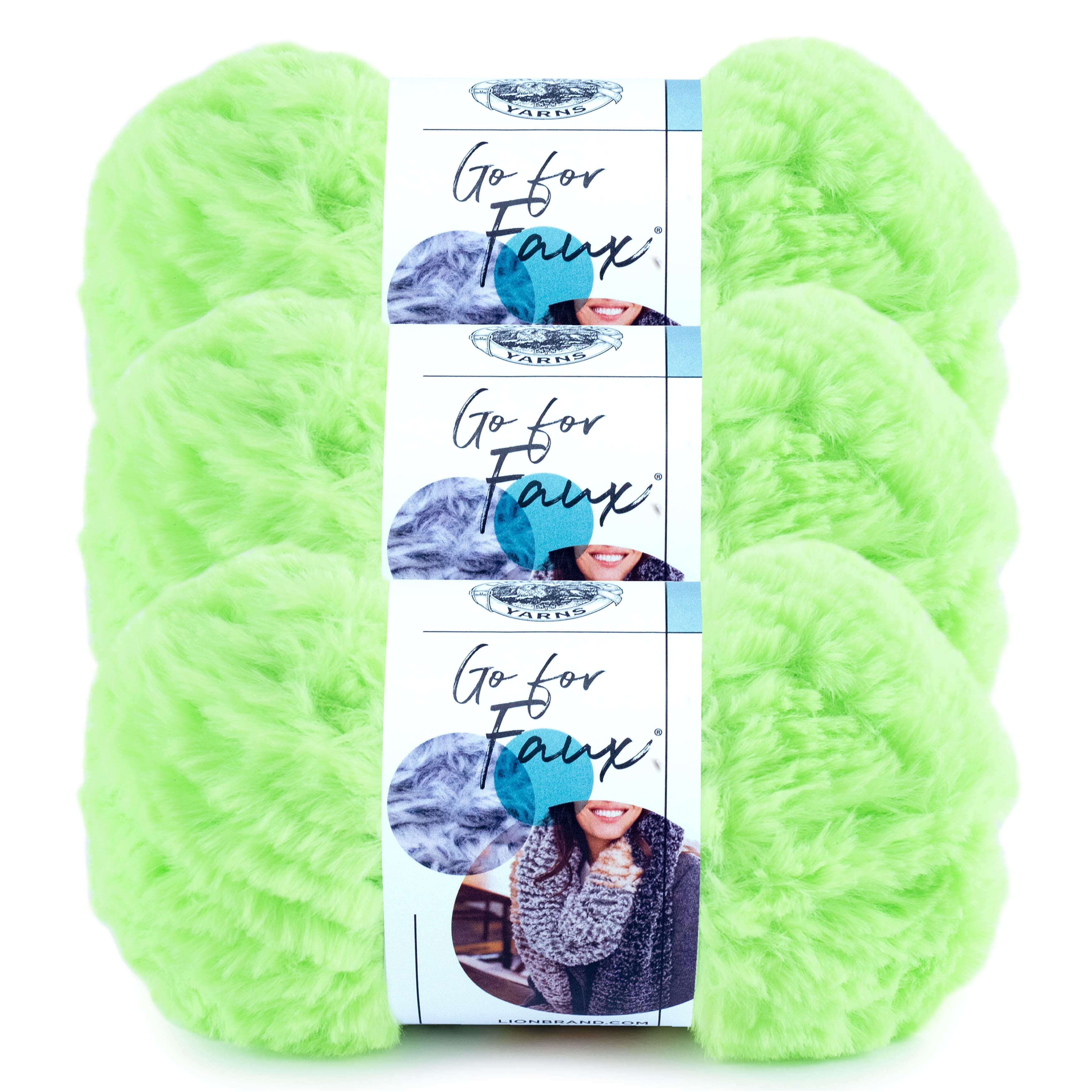 Crochet Faux Fur Pom Pom with Lion Brand Go For Faux Yarn