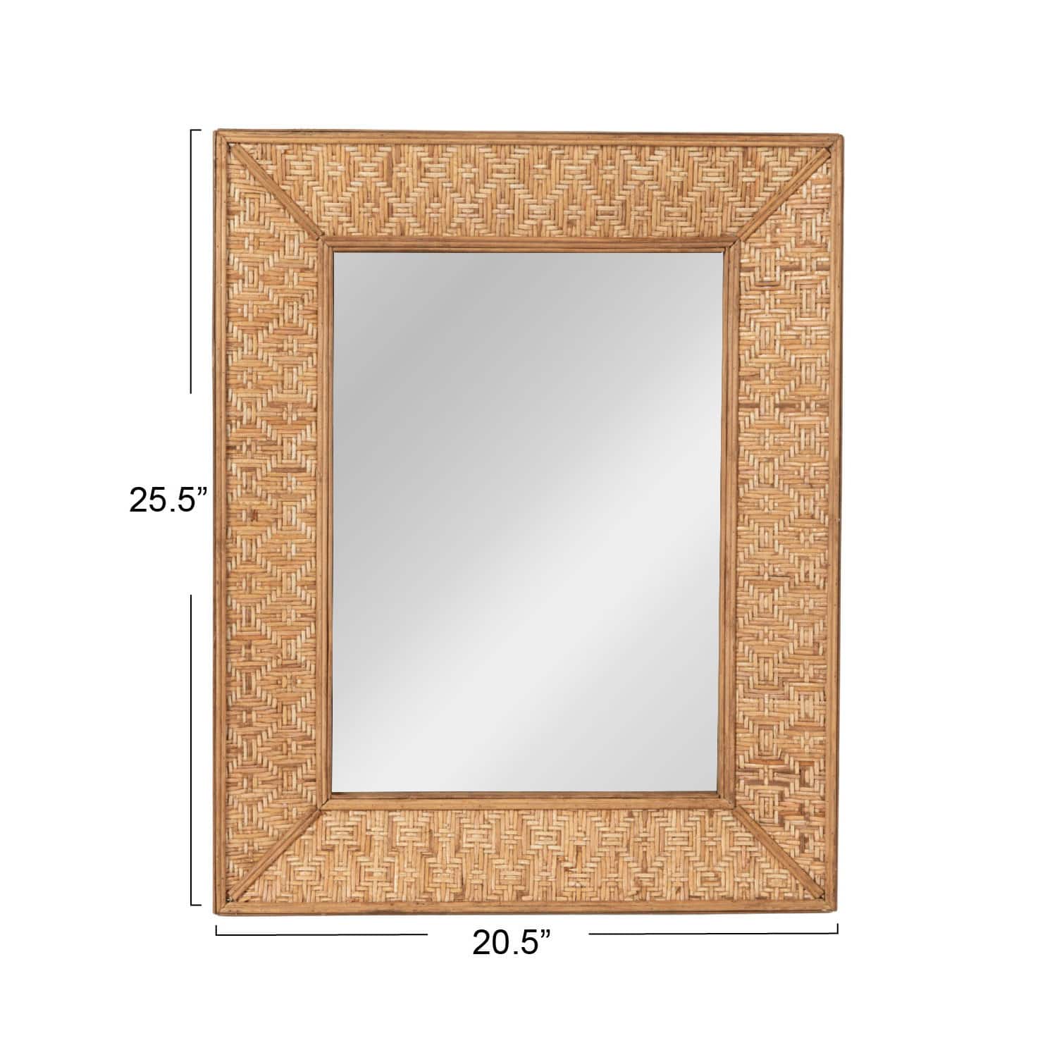 Hello Honey® 25.5" Handwoven Rattan Rectangle Wall Mirror