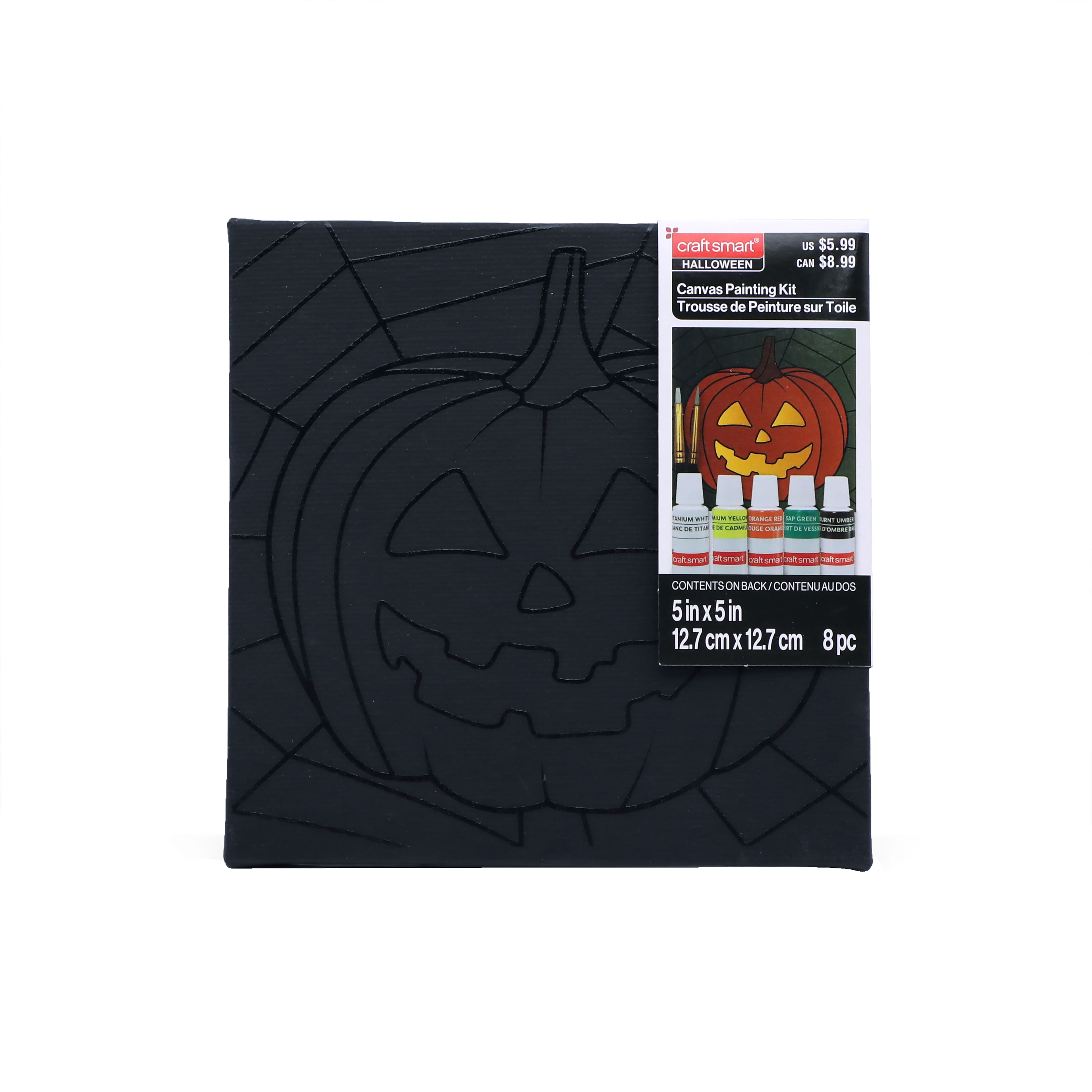 5" x 5" Jack-O'-Lantern in Web Canvas Painting Kit by Craft Smart®