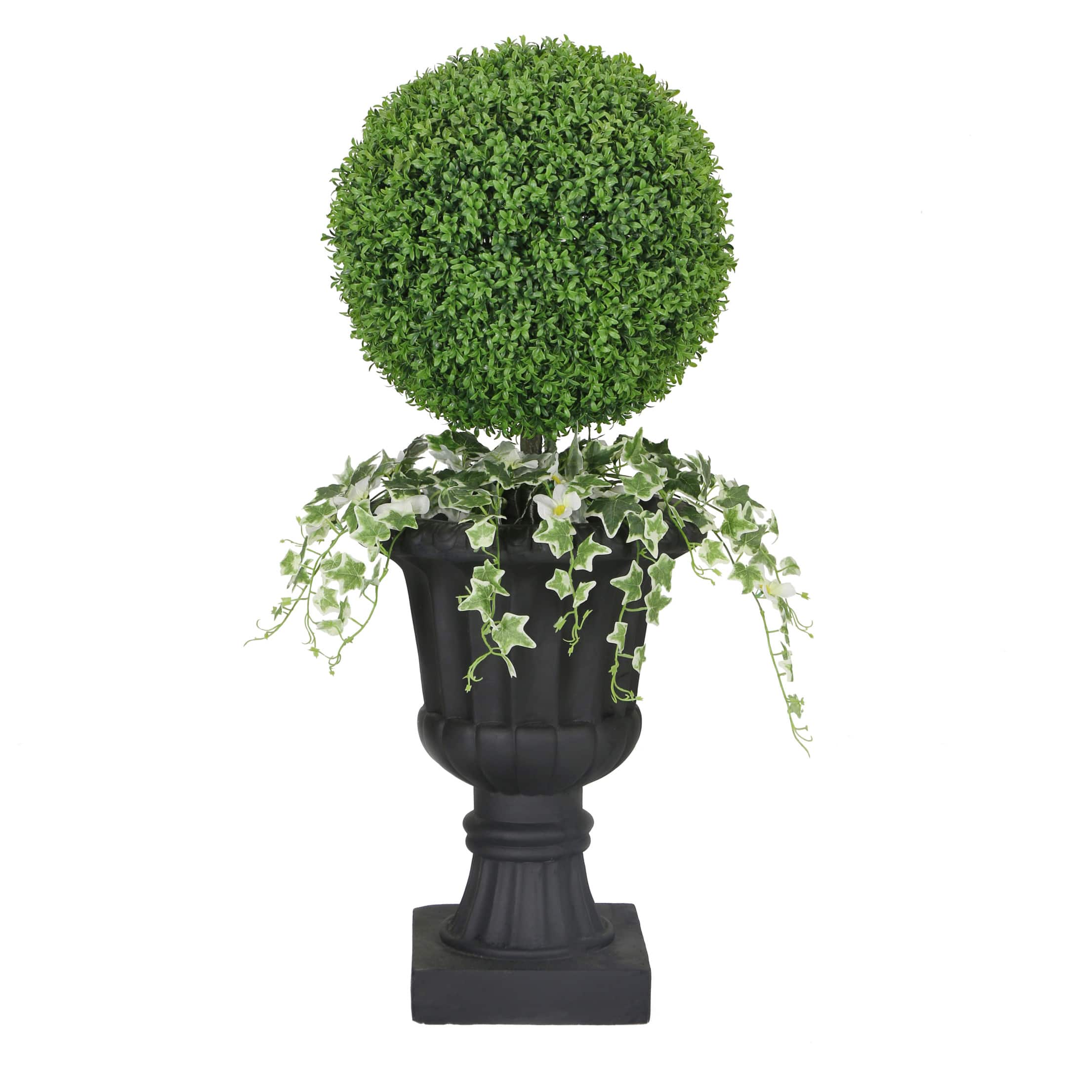 3.5ft. Topiary Boxwood Artificial Tree in Decorative Urn