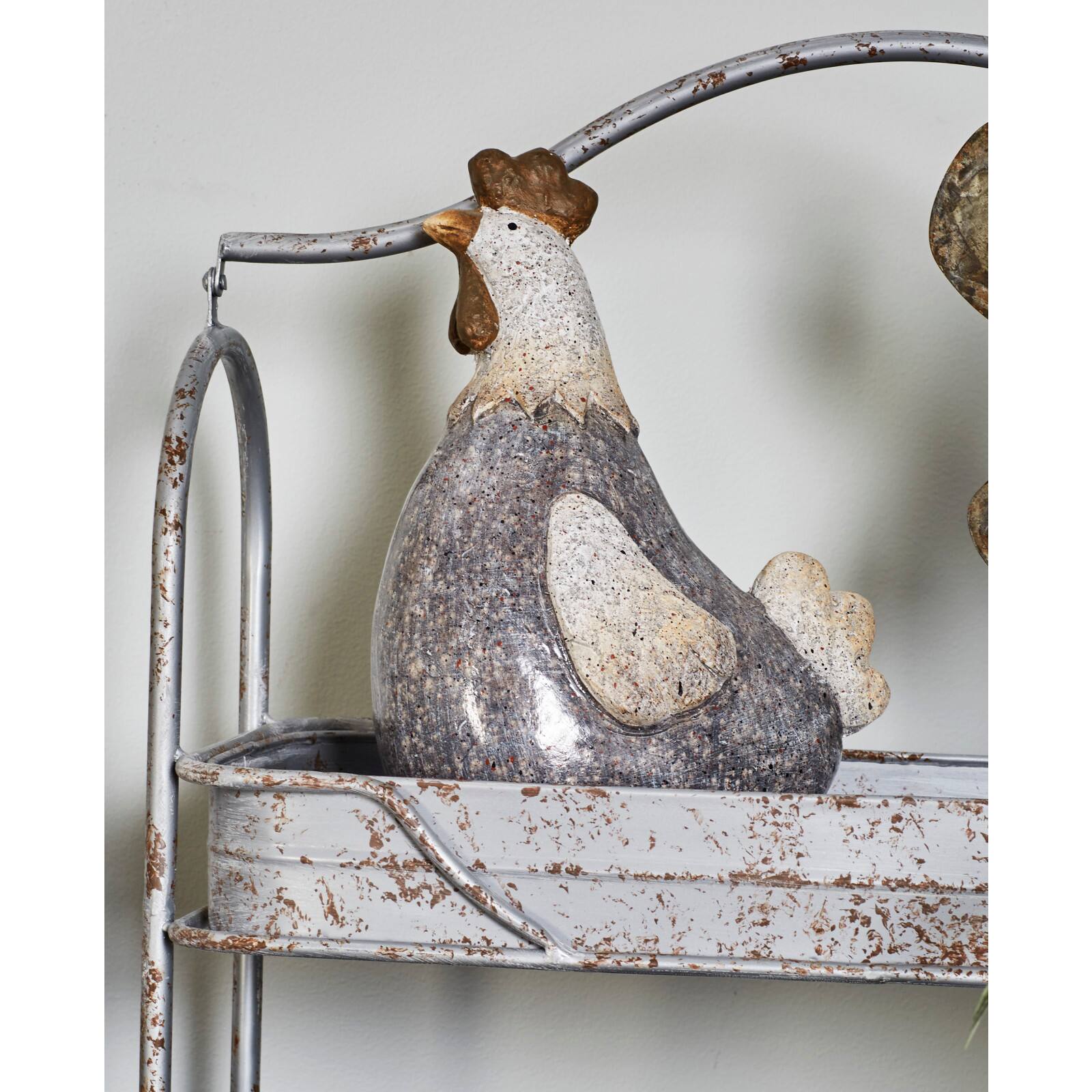 Grey Polystone Country Birds Garden Sculpture, 8" x 5" x 13"