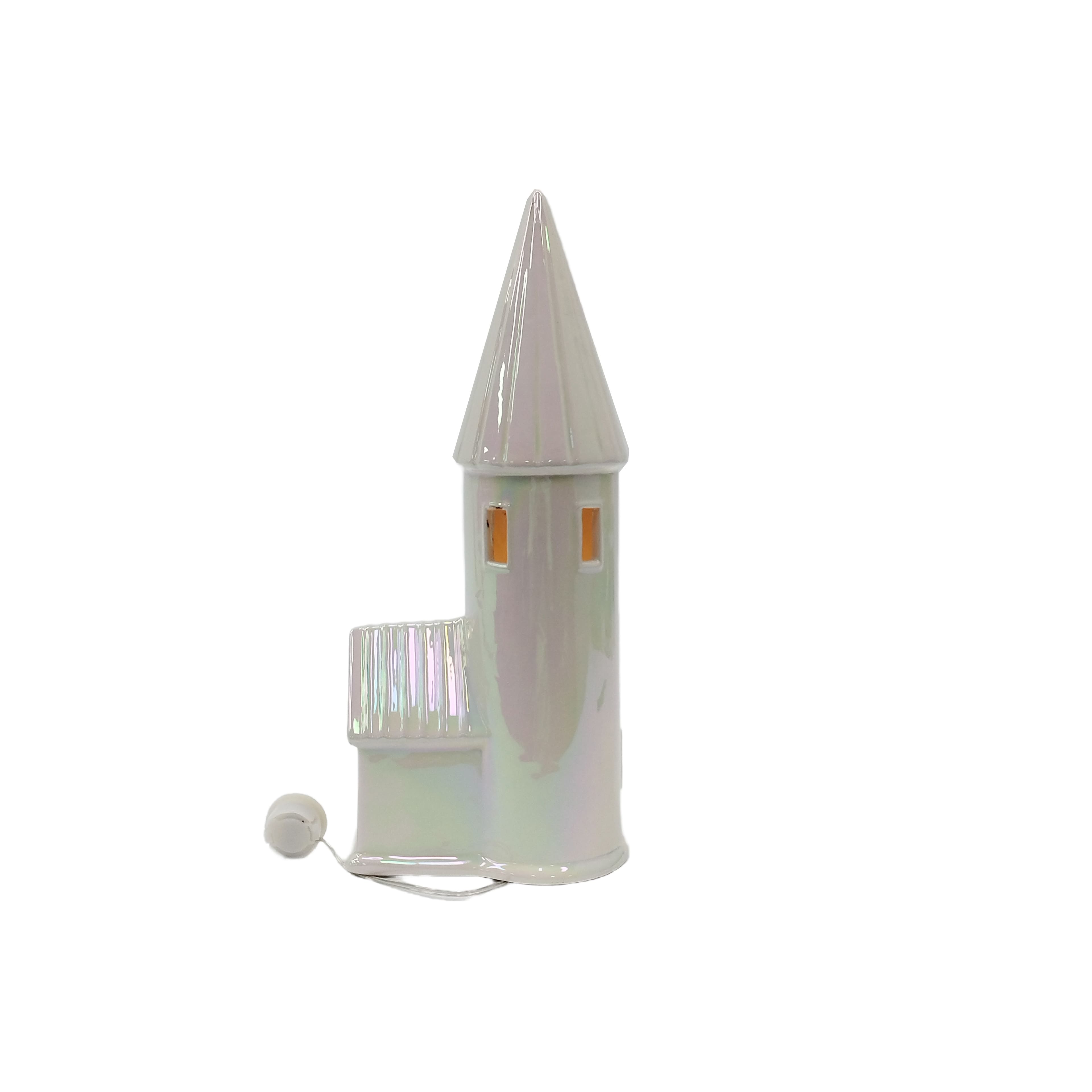 11.75&#x22; Iridescent White Church LED Tabletop D&#xE9;cor by Ashland&#xAE;