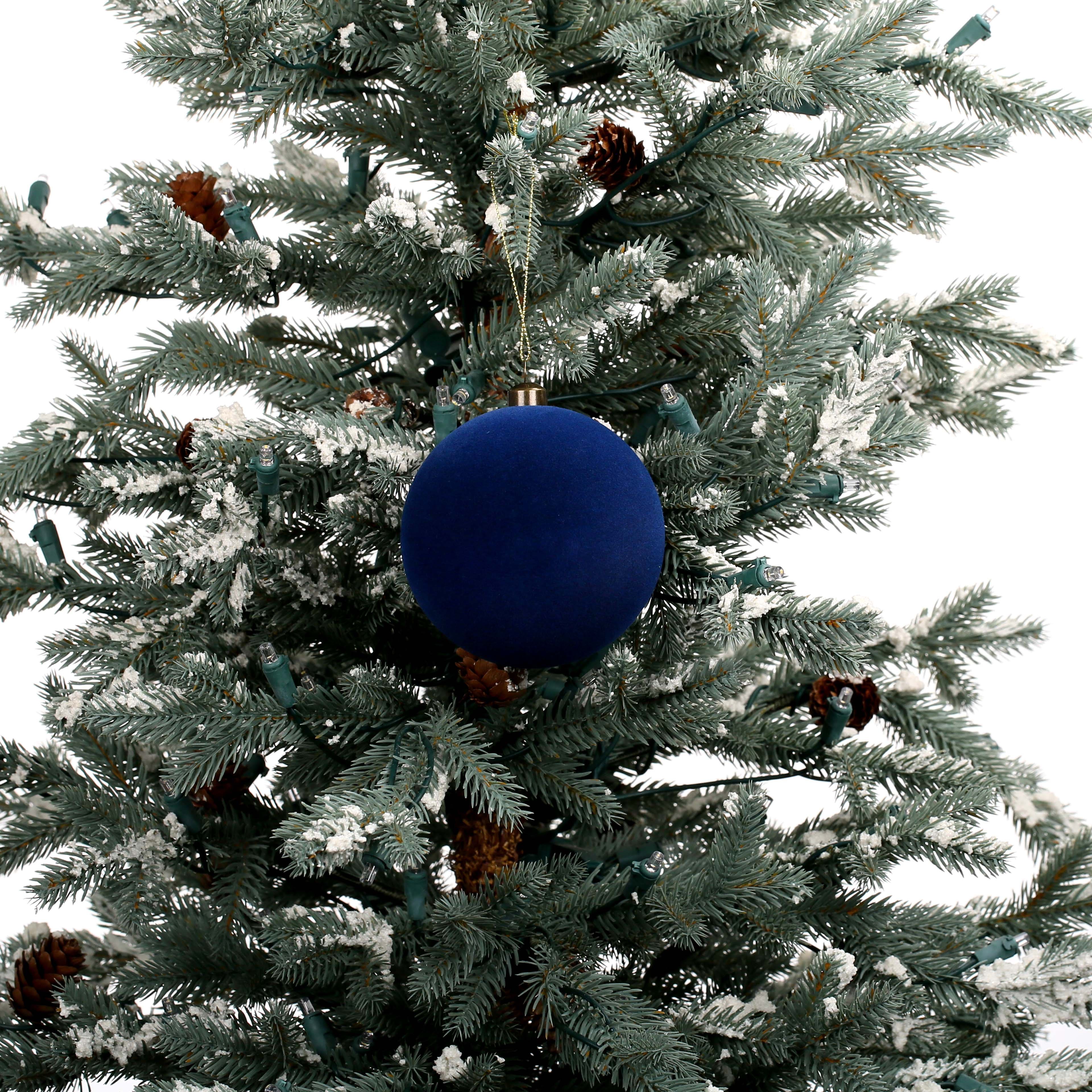 6 Pack 4&#x22; Flocked Shatterproof Ball Ornaments by Ashland&#xAE;