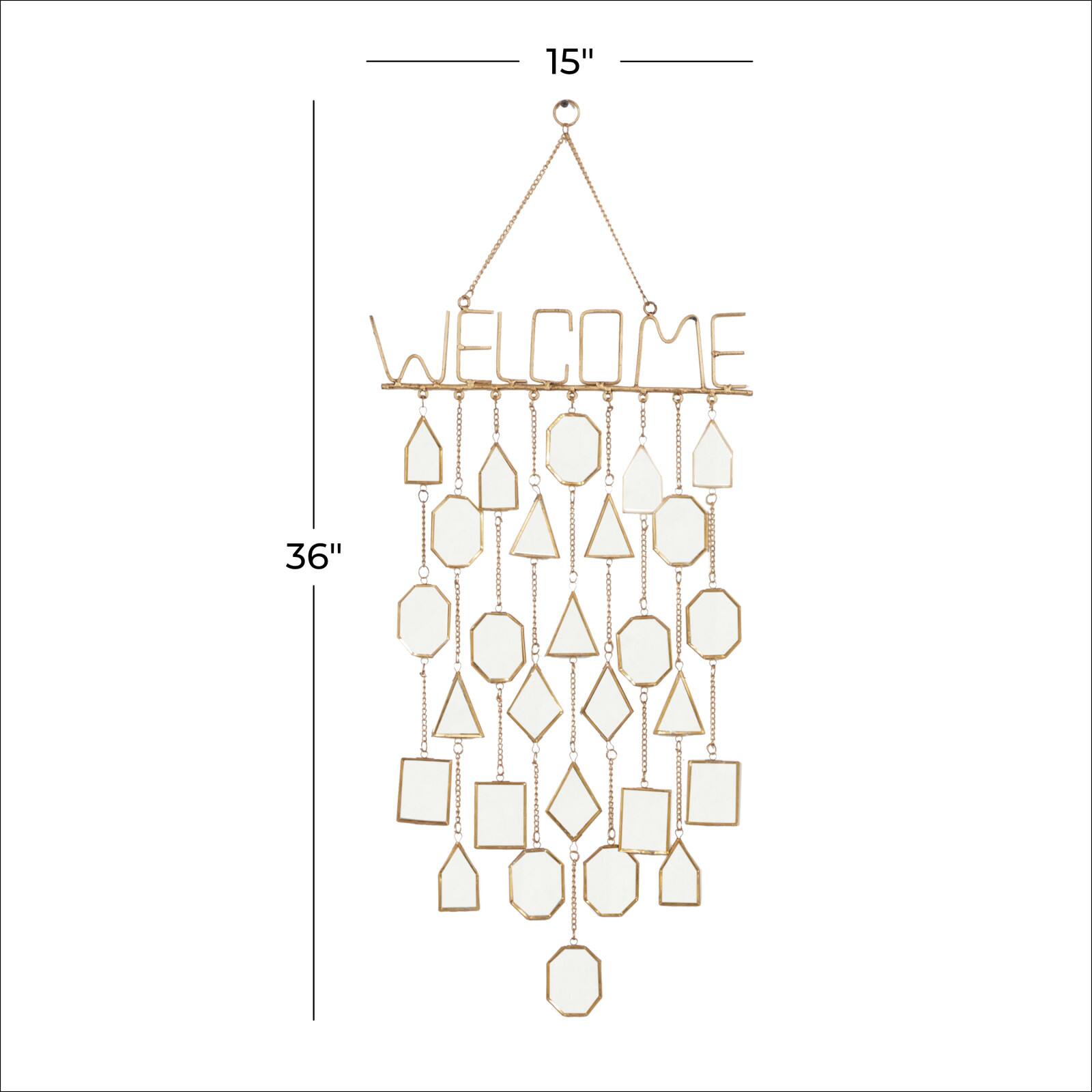 36" White & Gold Metal Eclectic Windchime