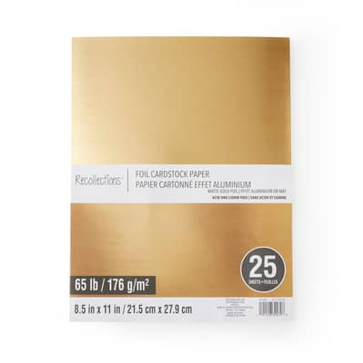 8.5" x 11" Foil Cardstock Paper by Recollections™, 25 Sheets