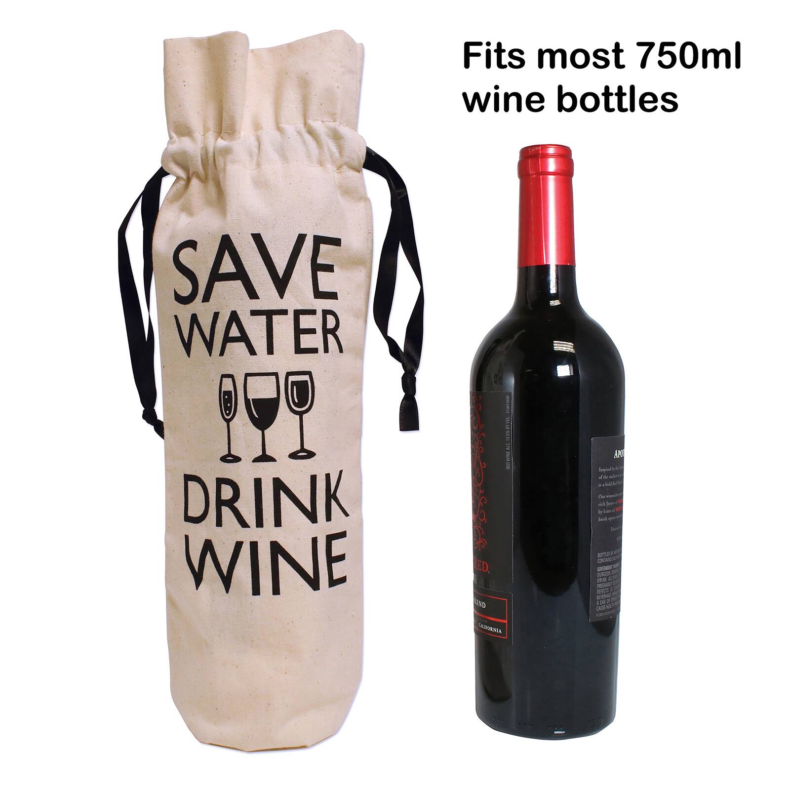 Personality Case&#x2122; Save Water Canvas Wine Bag