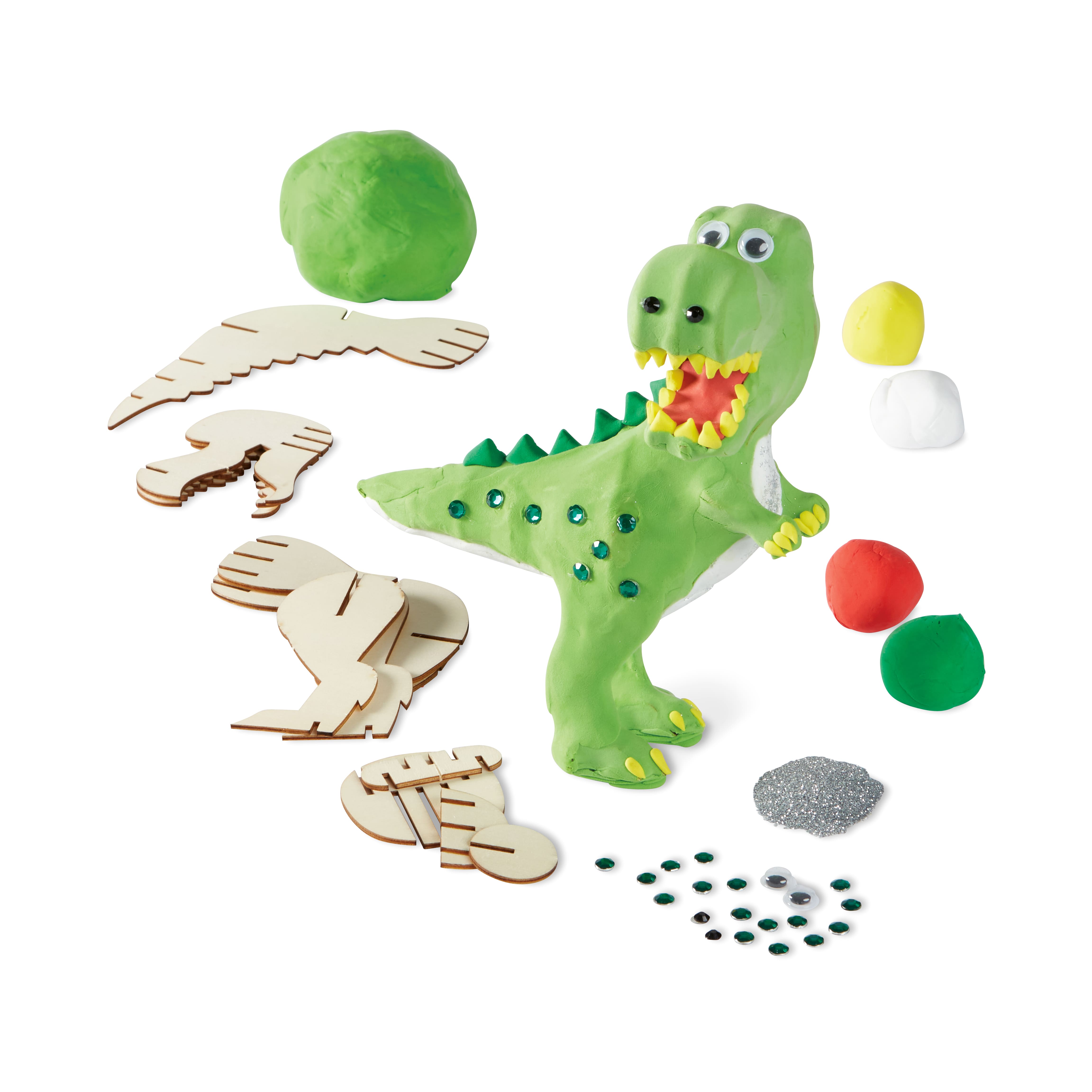 Dinosaur Theme Air Dry Modeling Clay Kit for Kids (3 Cups Set) 