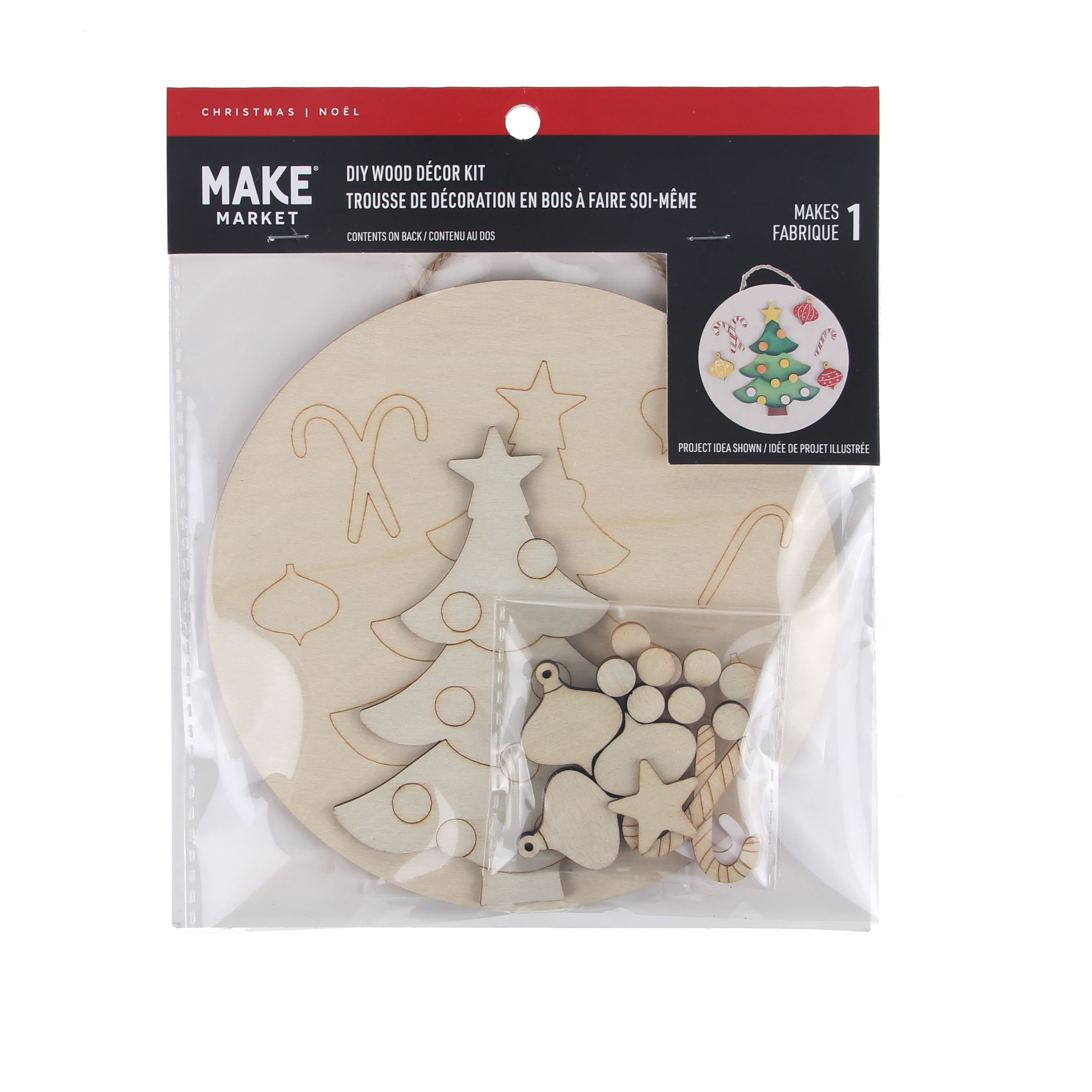 Candy &#x26; Christmas Tree Plaque DIY Wood D&#xE9;cor Kit by Make Market&#xAE;