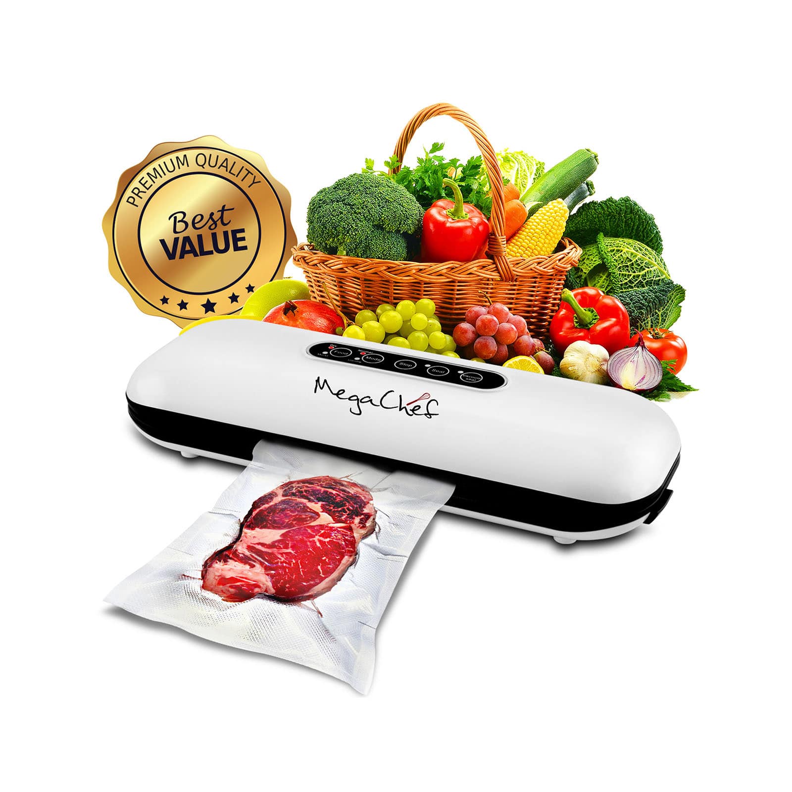 MegaChef Home Vacuum Sealer & Food Preserver with Extra Bags